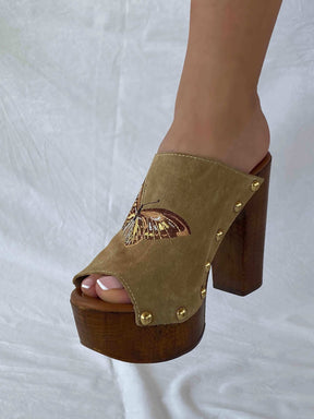 Sandy For Divarese Open Toe Clog Sandals - Balagan Vintage