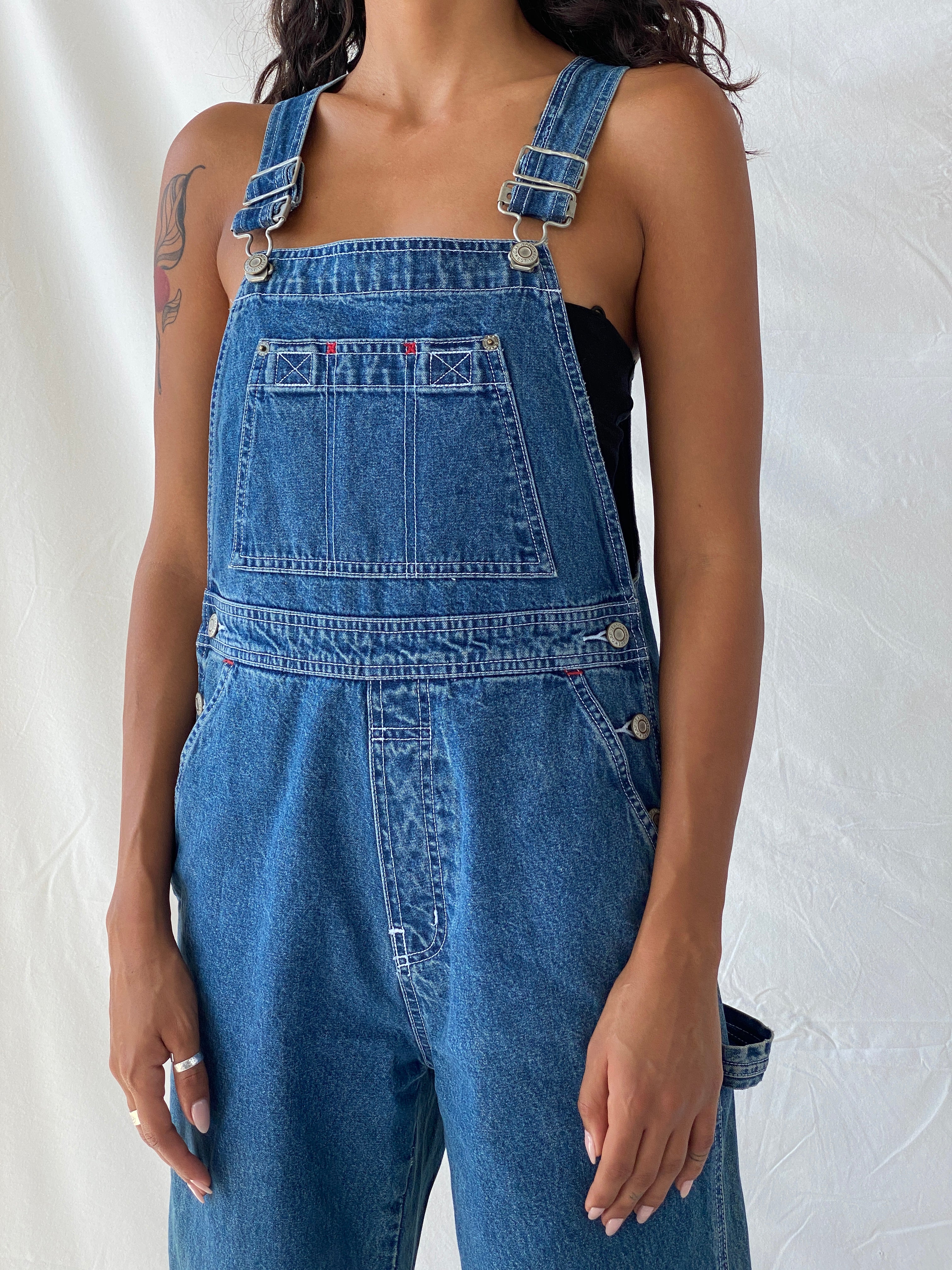 GAP Wide-Leg Non-Stretch Denim Overalls - XS