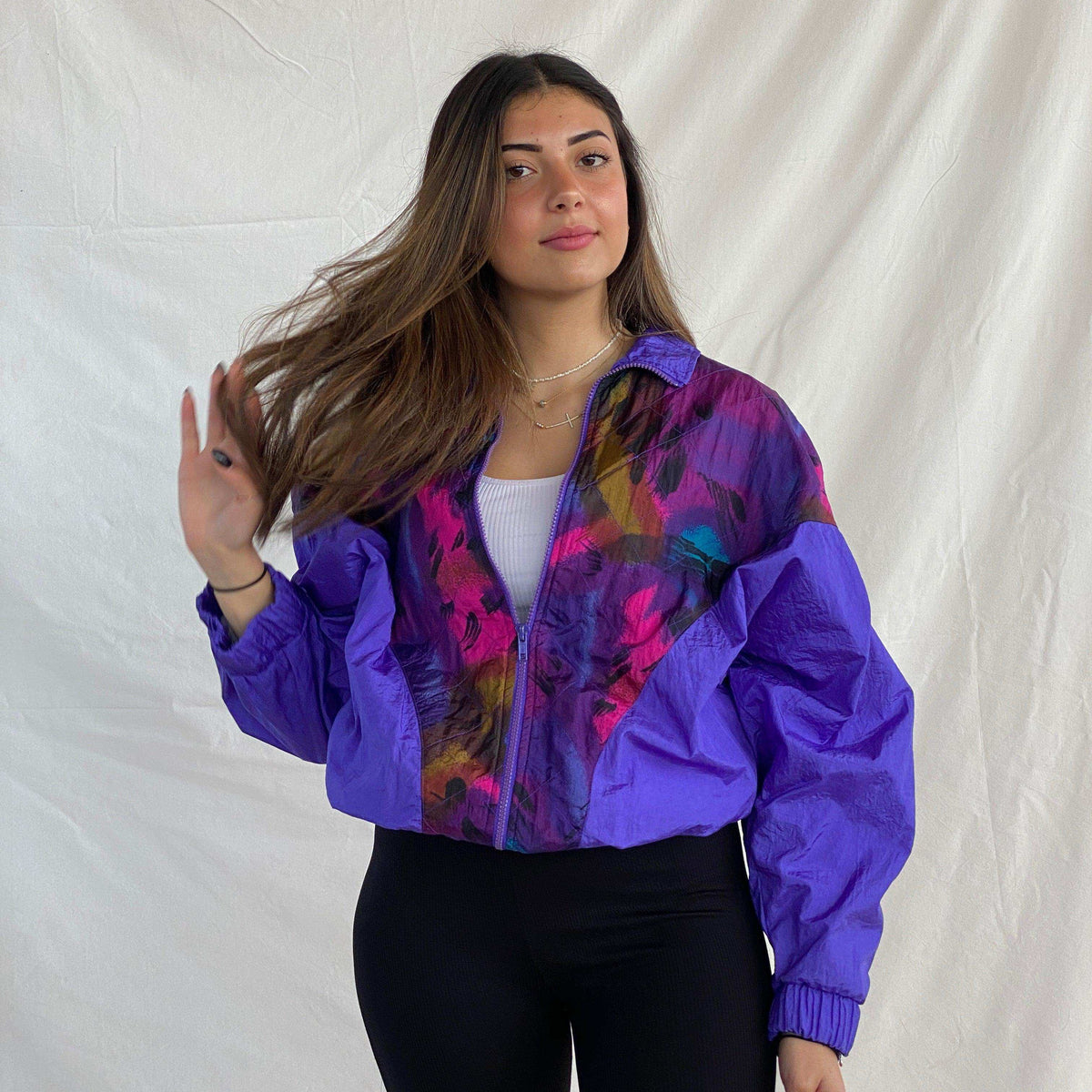 Plus size 2025 90s windbreaker