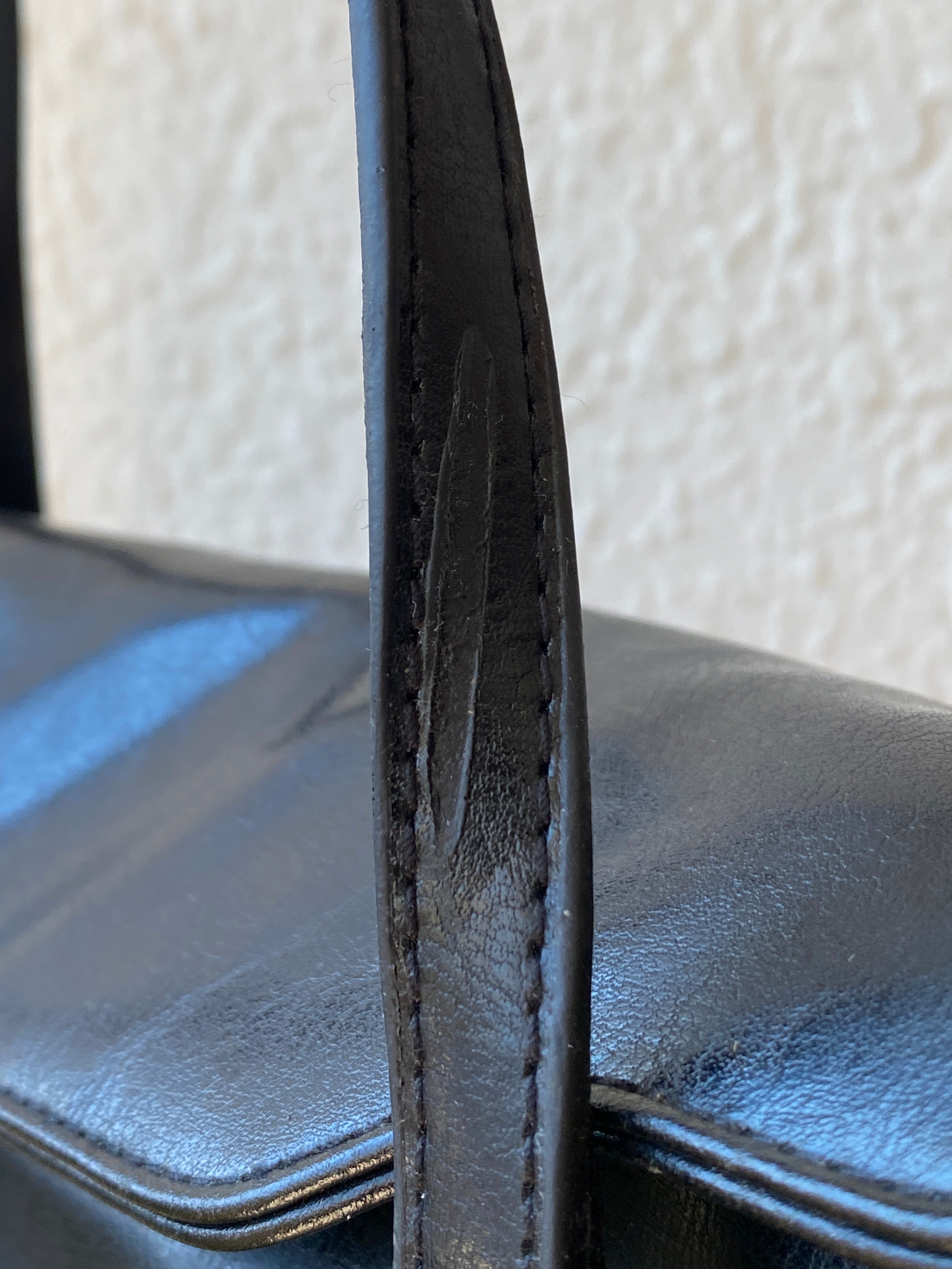 Vintage 90s Black Minimalist Double Pocket Shoulder Bag
