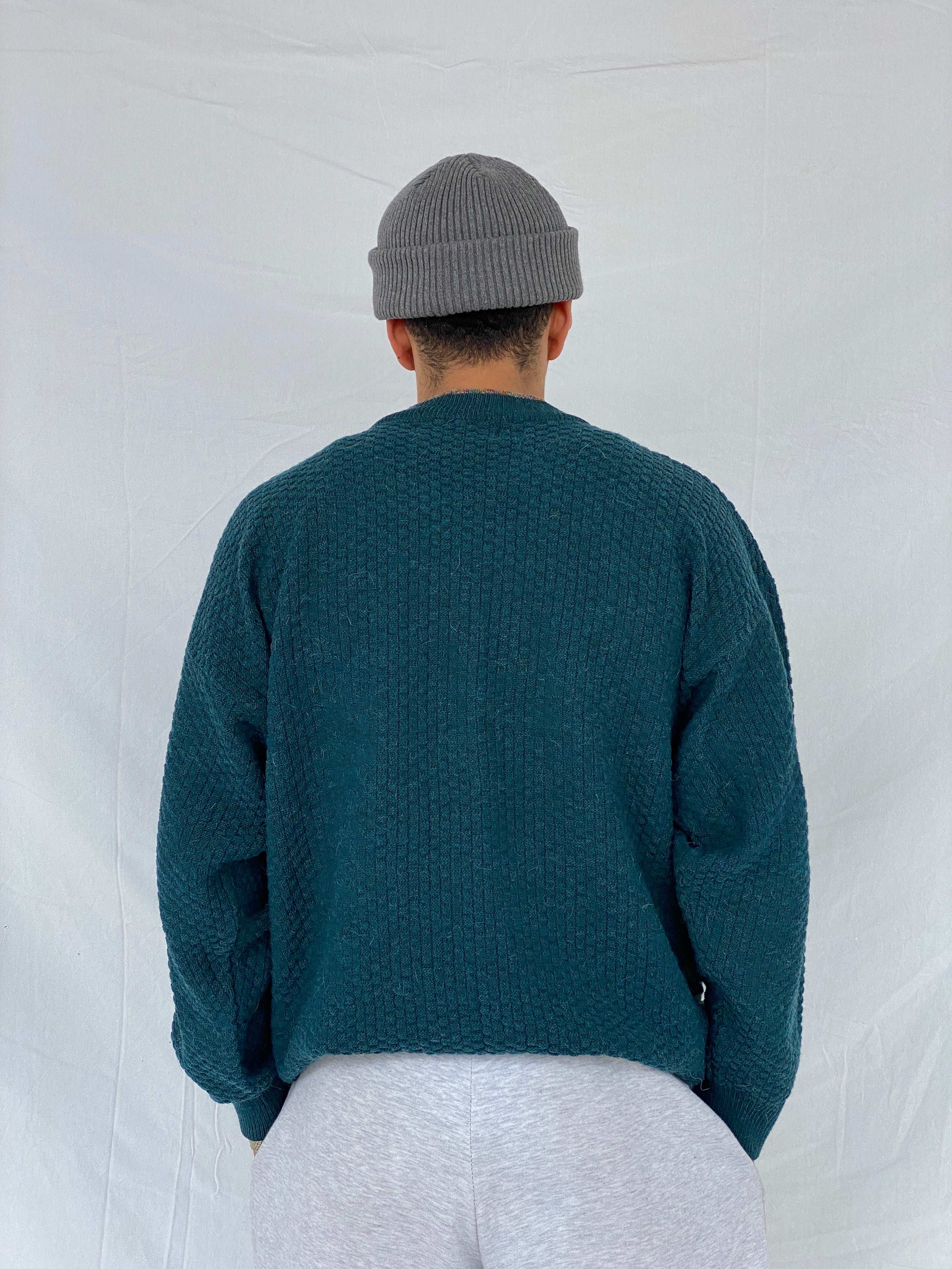 Vintage Orient Green Knitted Sweater - Size M/L - Balagan Vintage Sweater 80s, 90s, Abdullah, knitted sweater, vintage sweater