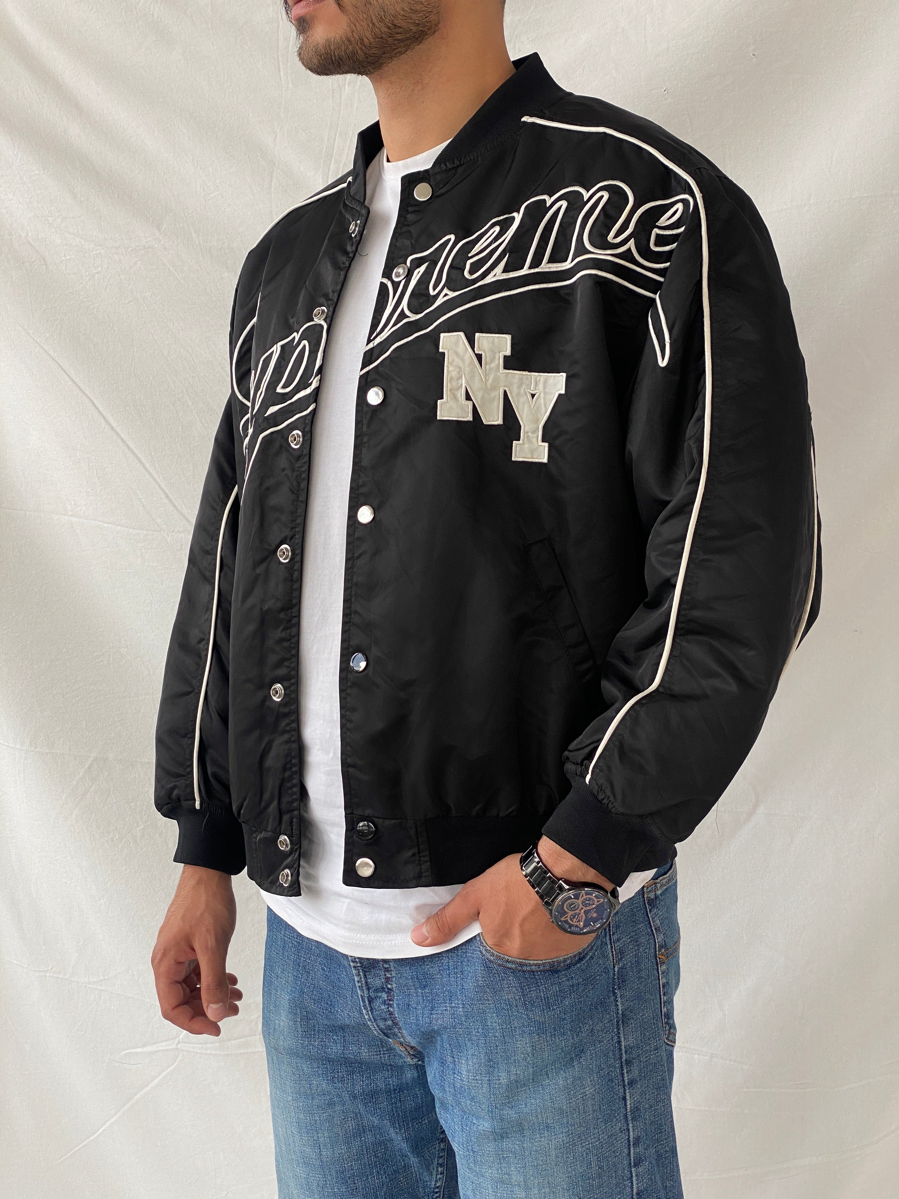 Supreme NY Windbreaker Black Bomber Jacket - XL