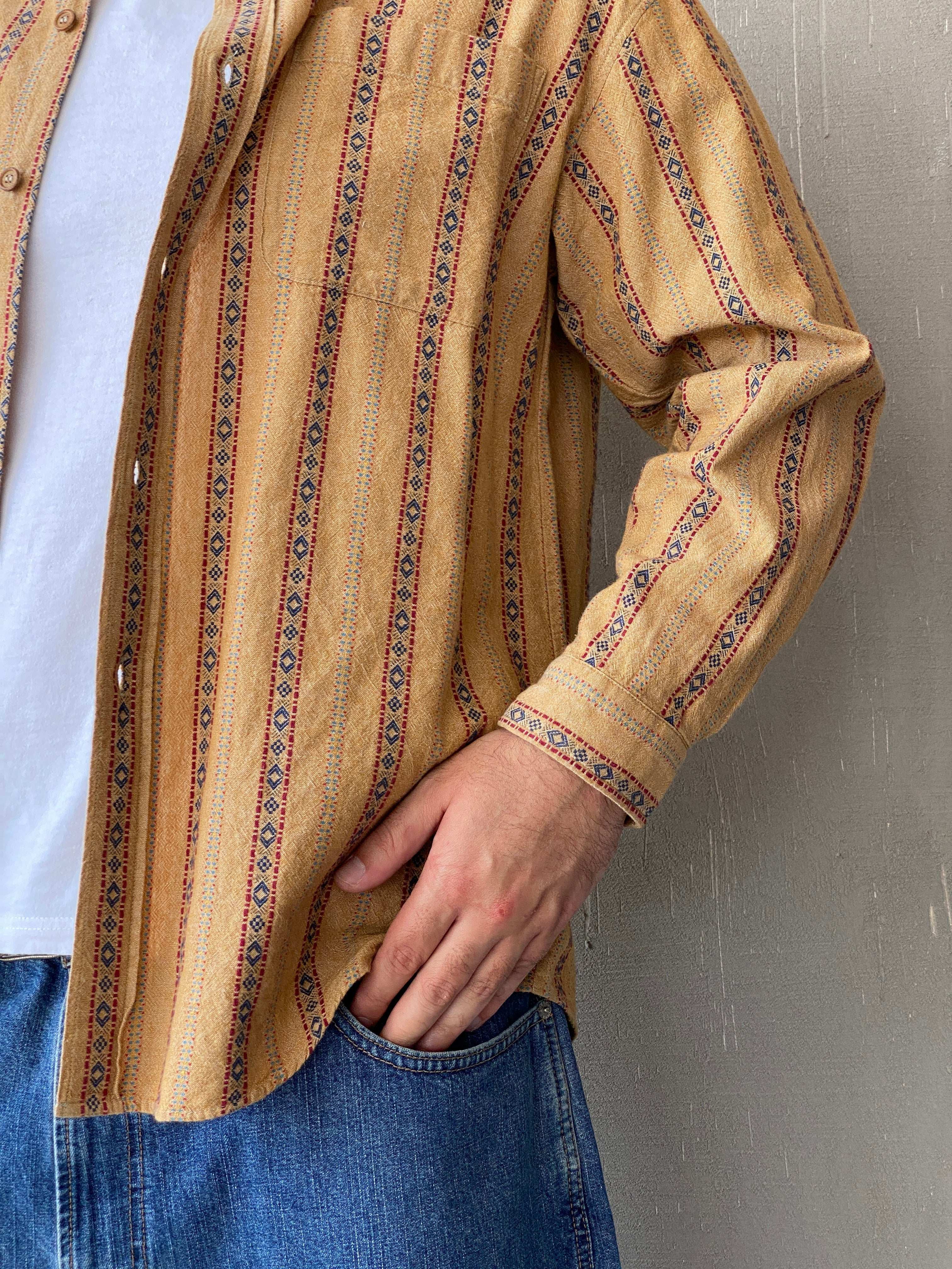 80s/90s Denim Chic Men’s Button Full-Sleeve Western Style Shirt - M - Balagan Vintage Full Sleeve Shirt 90s, full sleeve shirt, Iyad, mens shirt, NEW IN, printed shirt