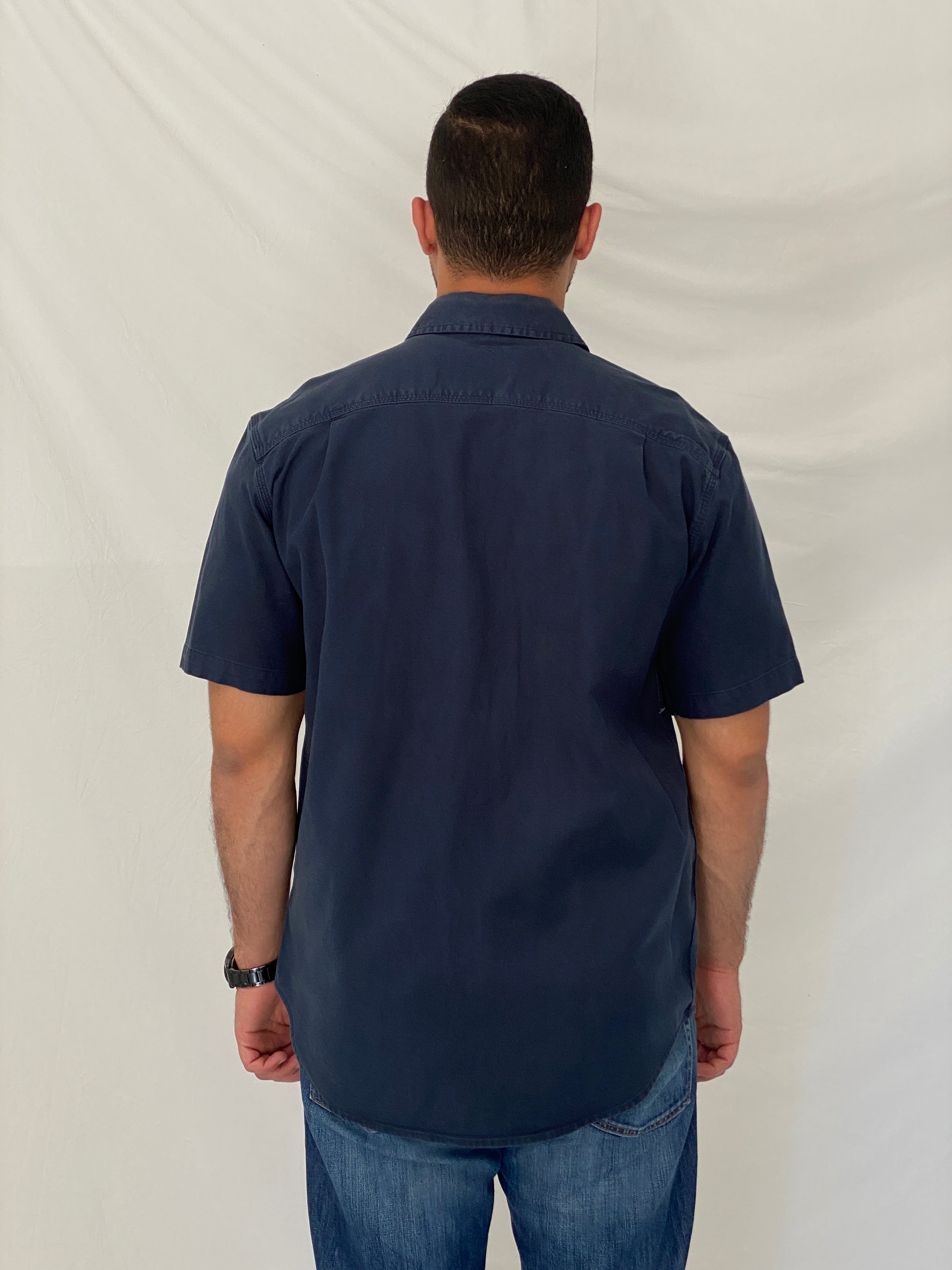 Carhartt Relaxed Fit Navy Cotton Work Spring 2019 Shirt - L