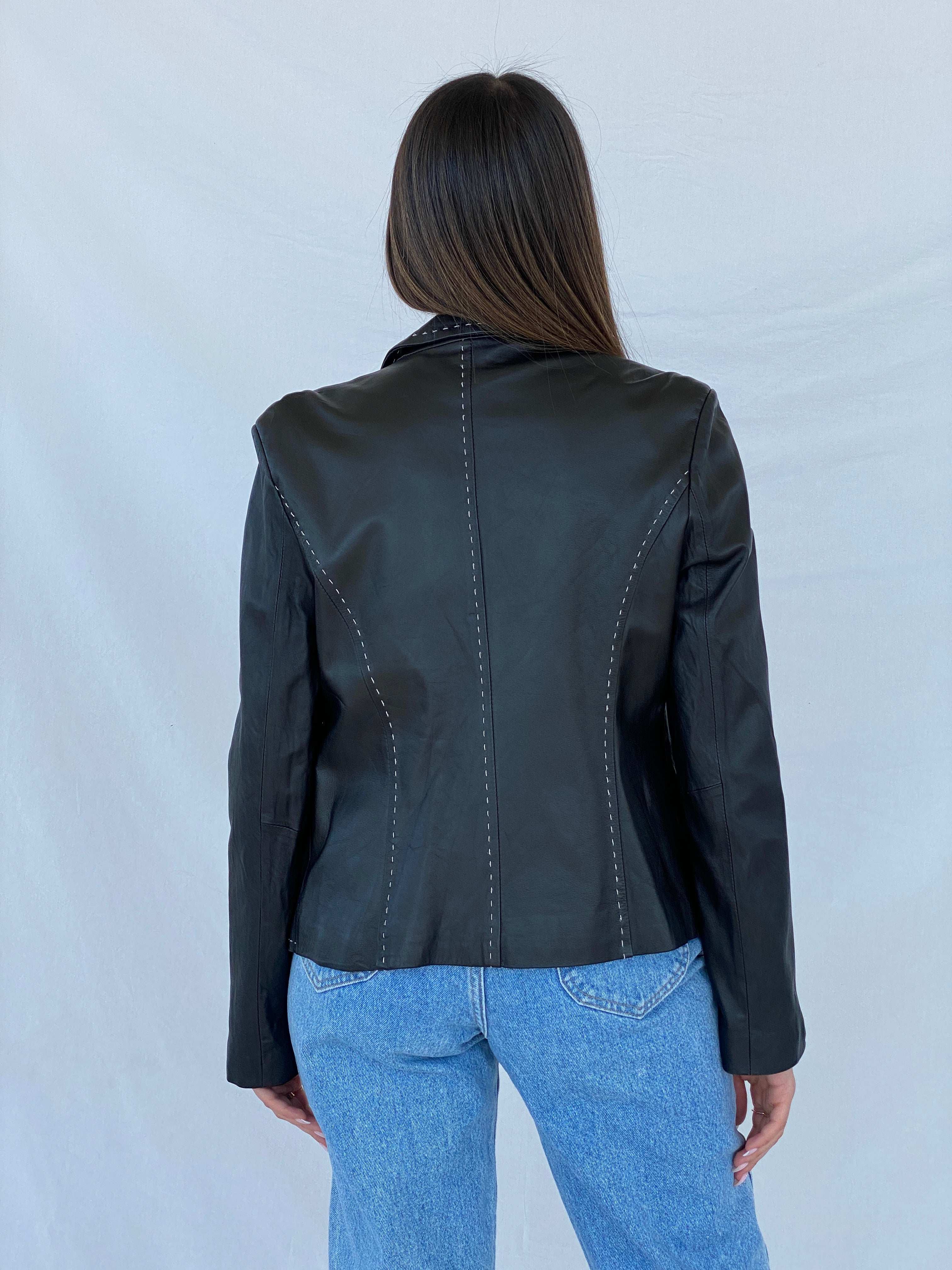 Vintage Gaddis Genuine Leather Blazer Size M - Balagan Vintage Leather Jacket 90s, black leather, Juana, leather blazer, leather jacket, winter