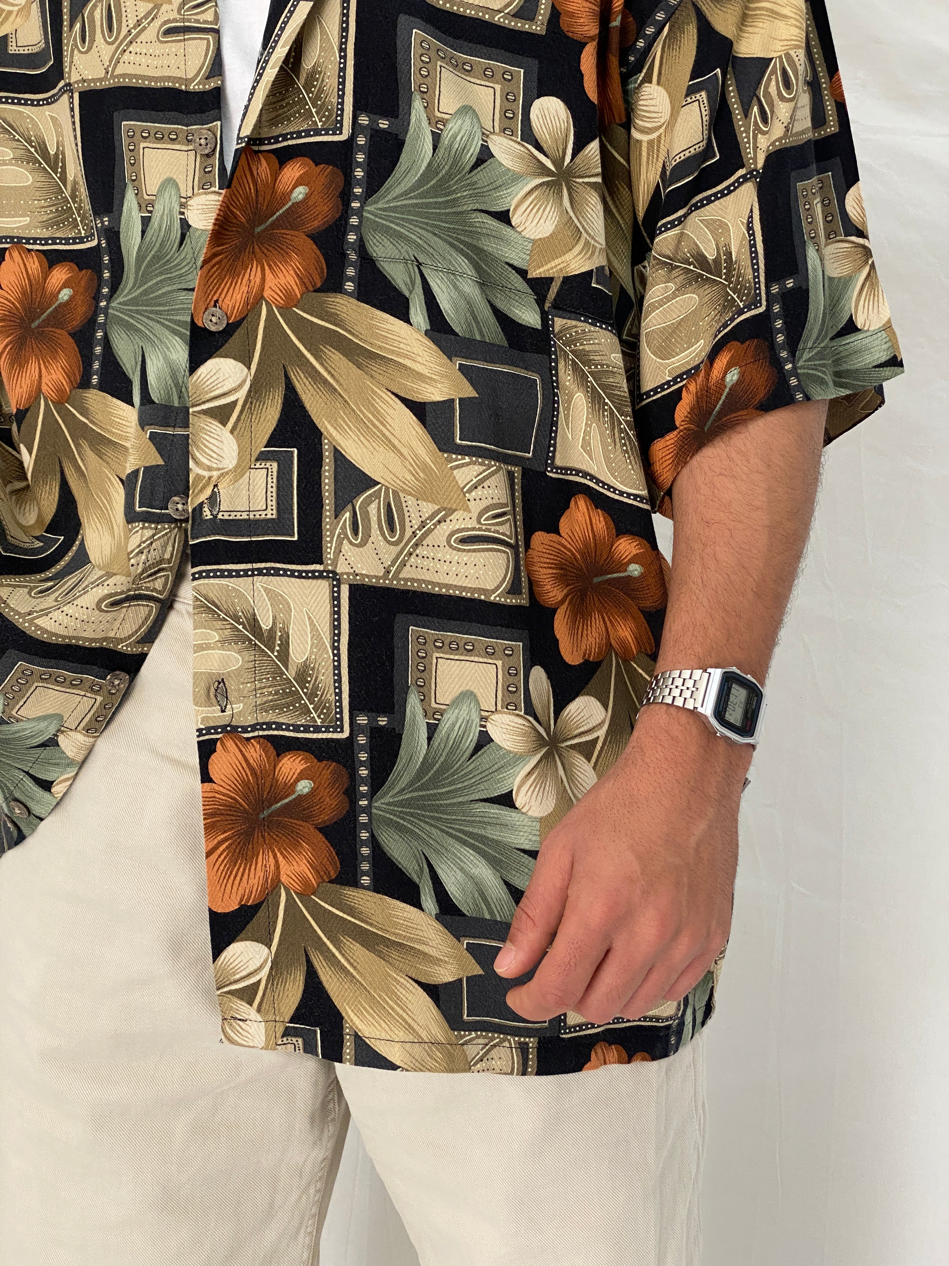 Vintage Campia Moda Tropical Relaxed Fit Rayon Vacation Shirt - L