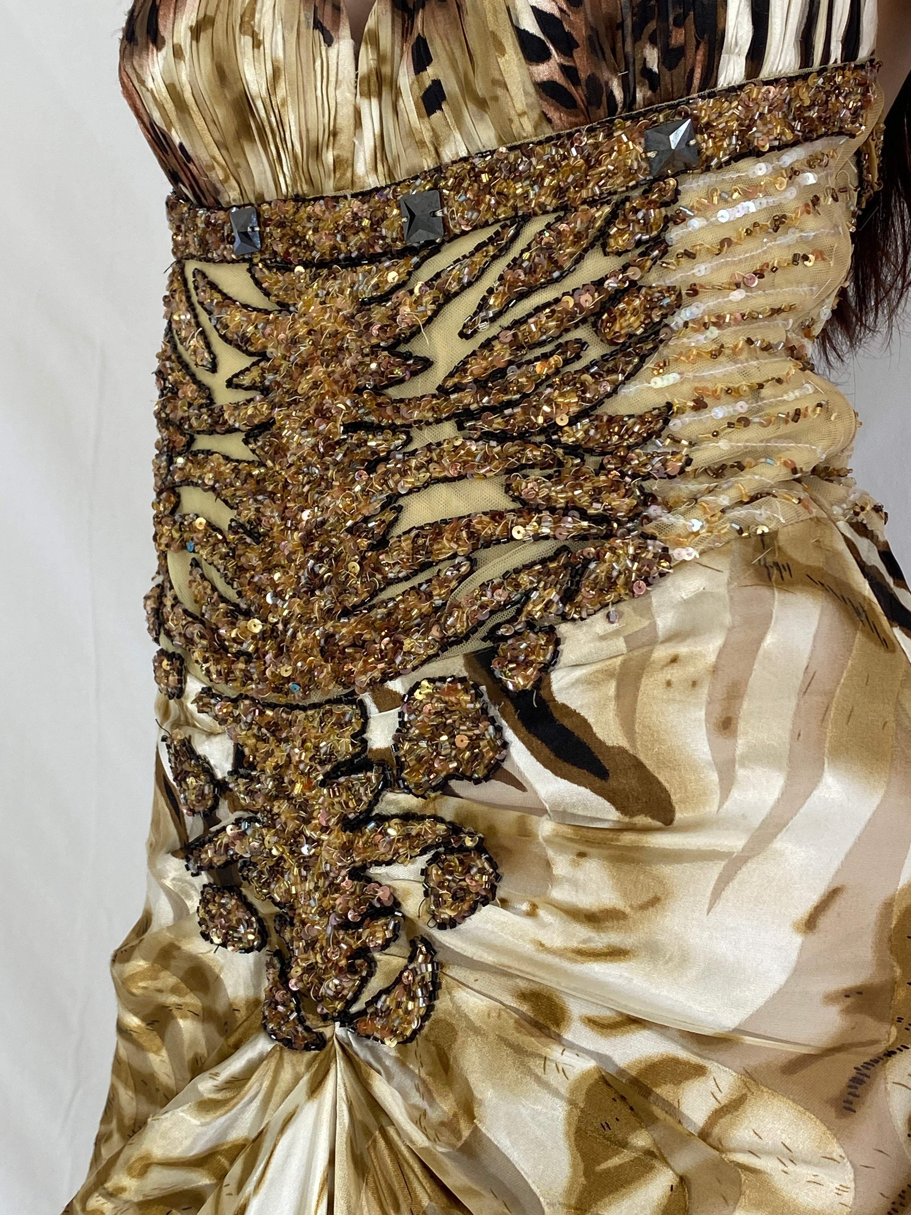 Alrajaa Couture Beaded Evening Gown Roberto Cavalli Style