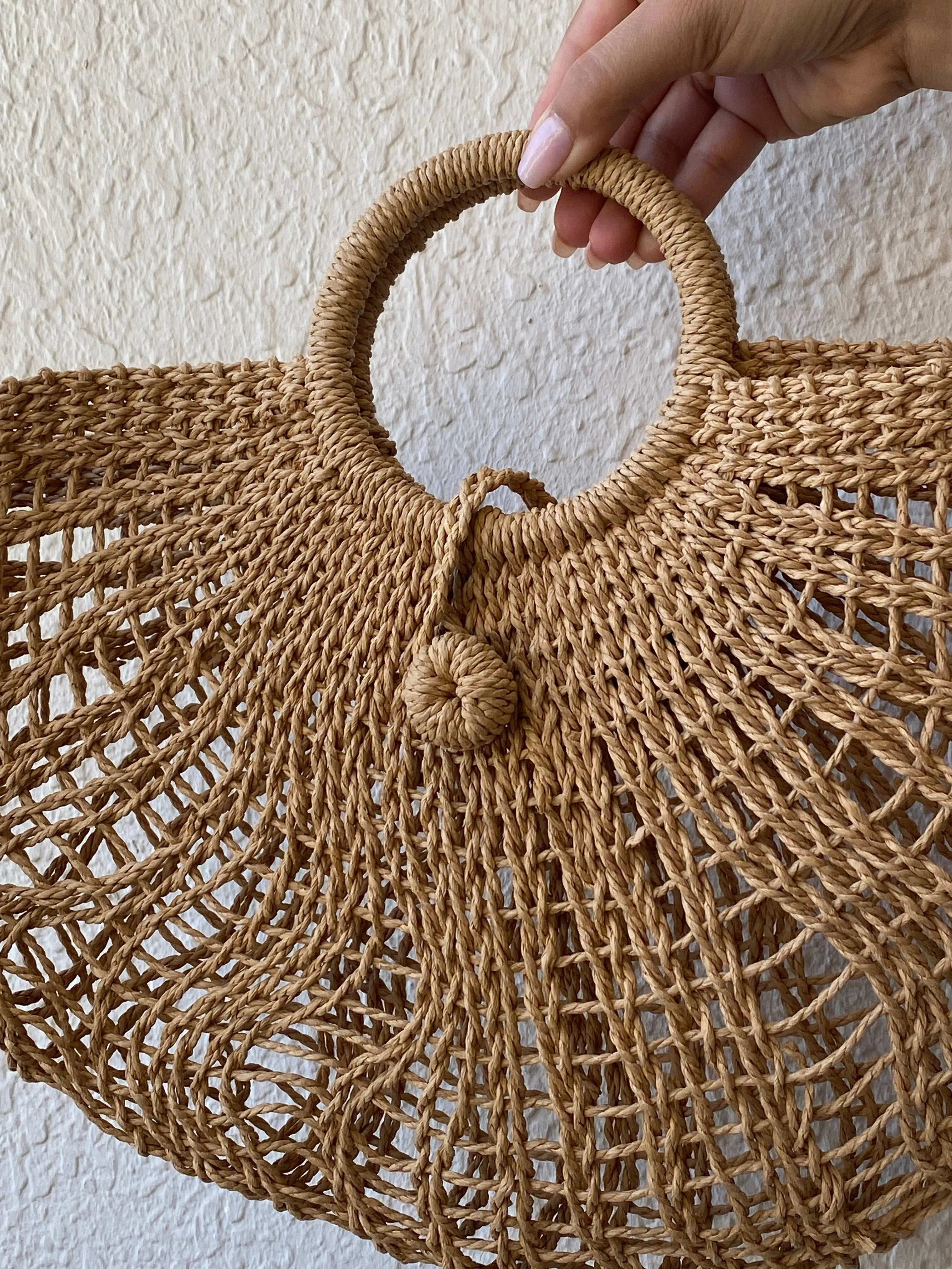 3am Forever Half Moon Straw Bag - Balagan Vintage Handbags 00s, bag, handbag