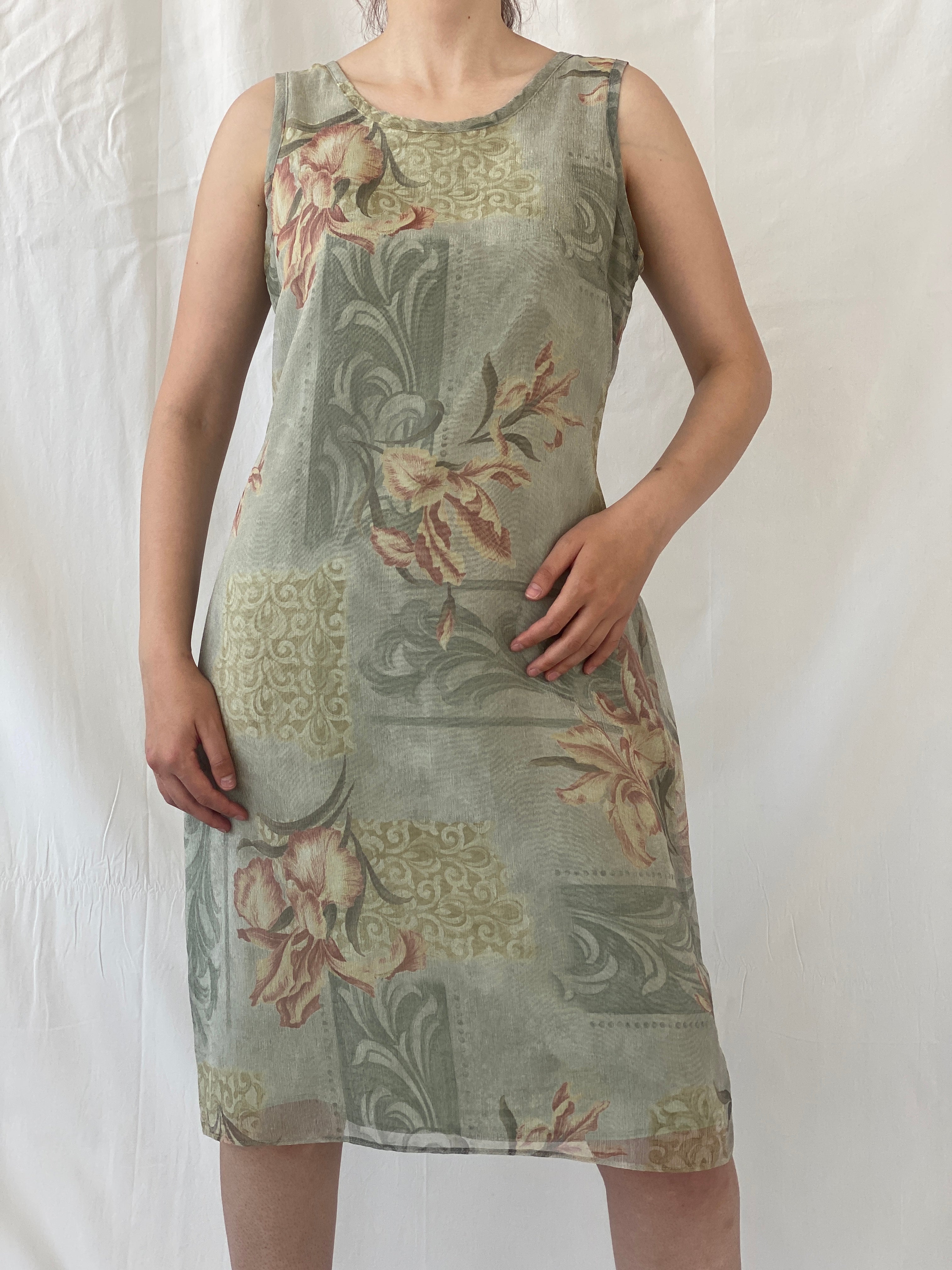Vintage Y2K Willy’s New York Muted Pastel Floral Midi Dress - M
