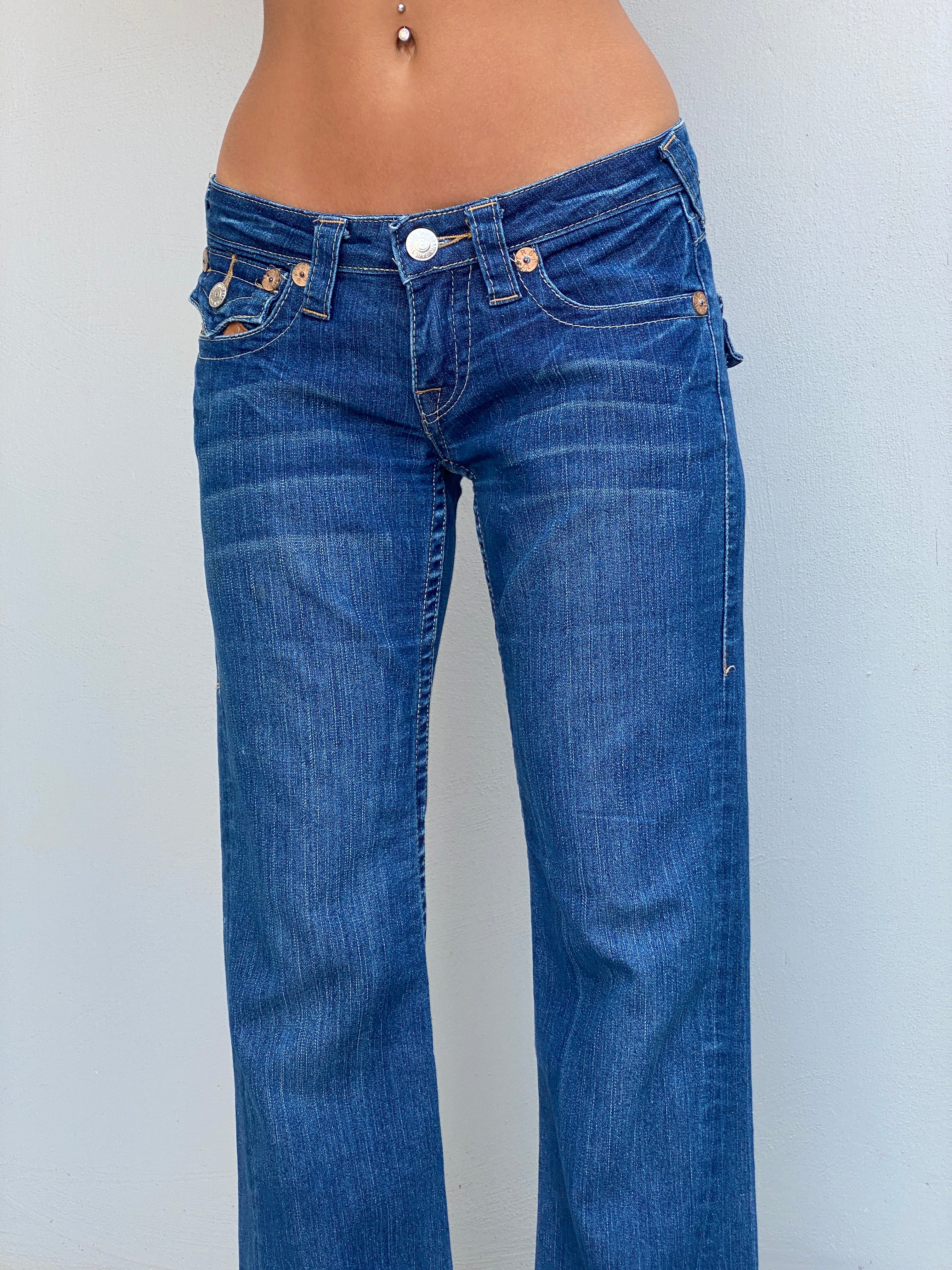 Y2K True Religion Joey Super T Low Rise Straight Leg Jeans – 36EU