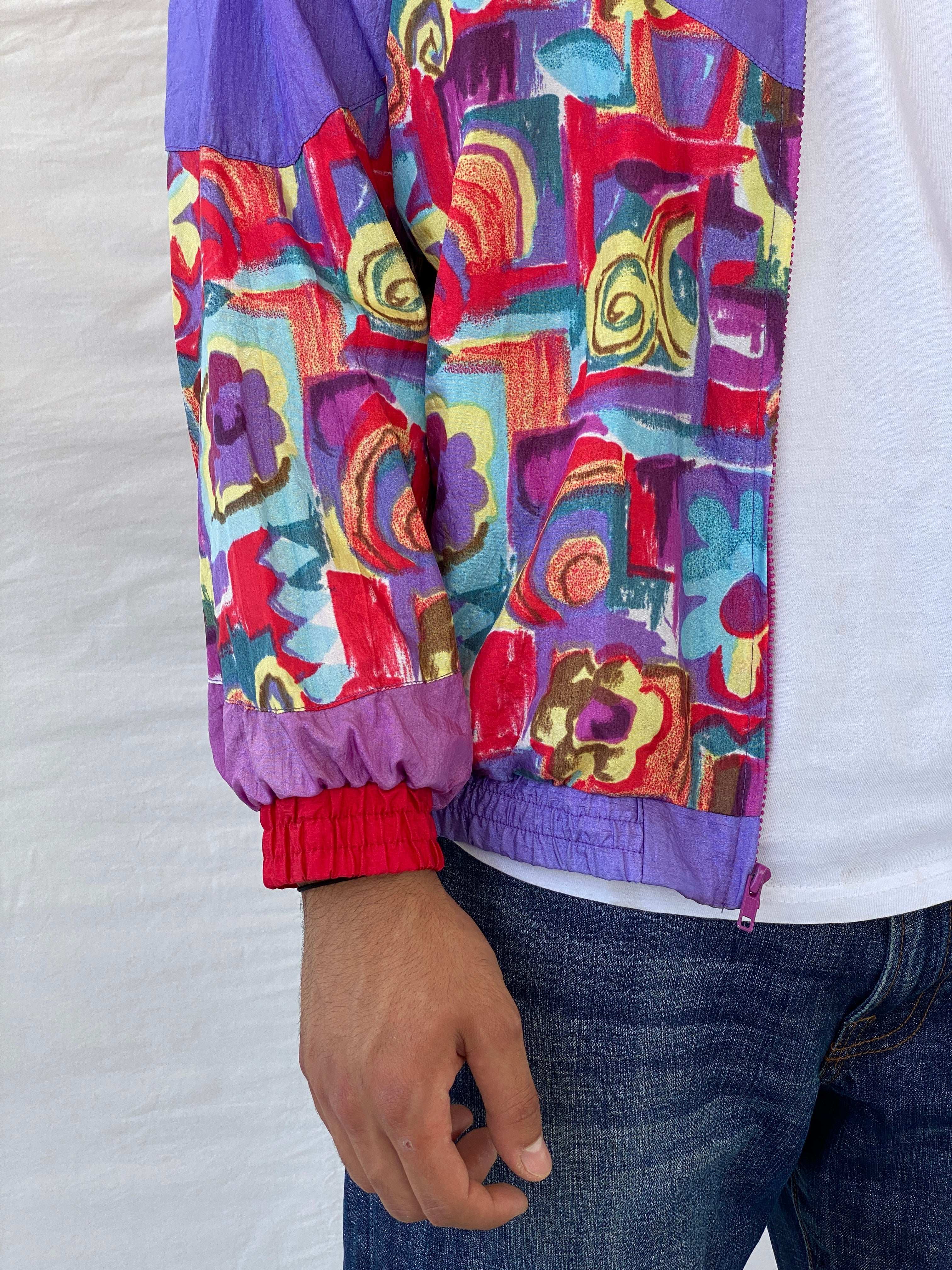 Vintage 80s/90s Profile Multi-Colored Windbreaker Jacket - L