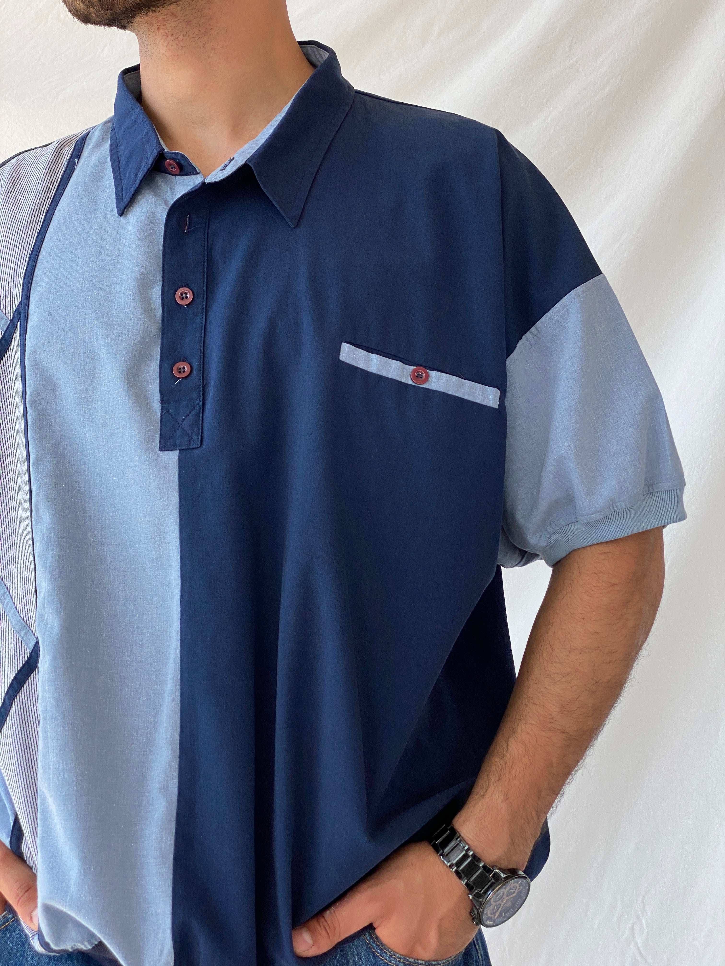 Vintage 90s Streetwear Alexxus Blue Men’s Polo Shirt - 2XL