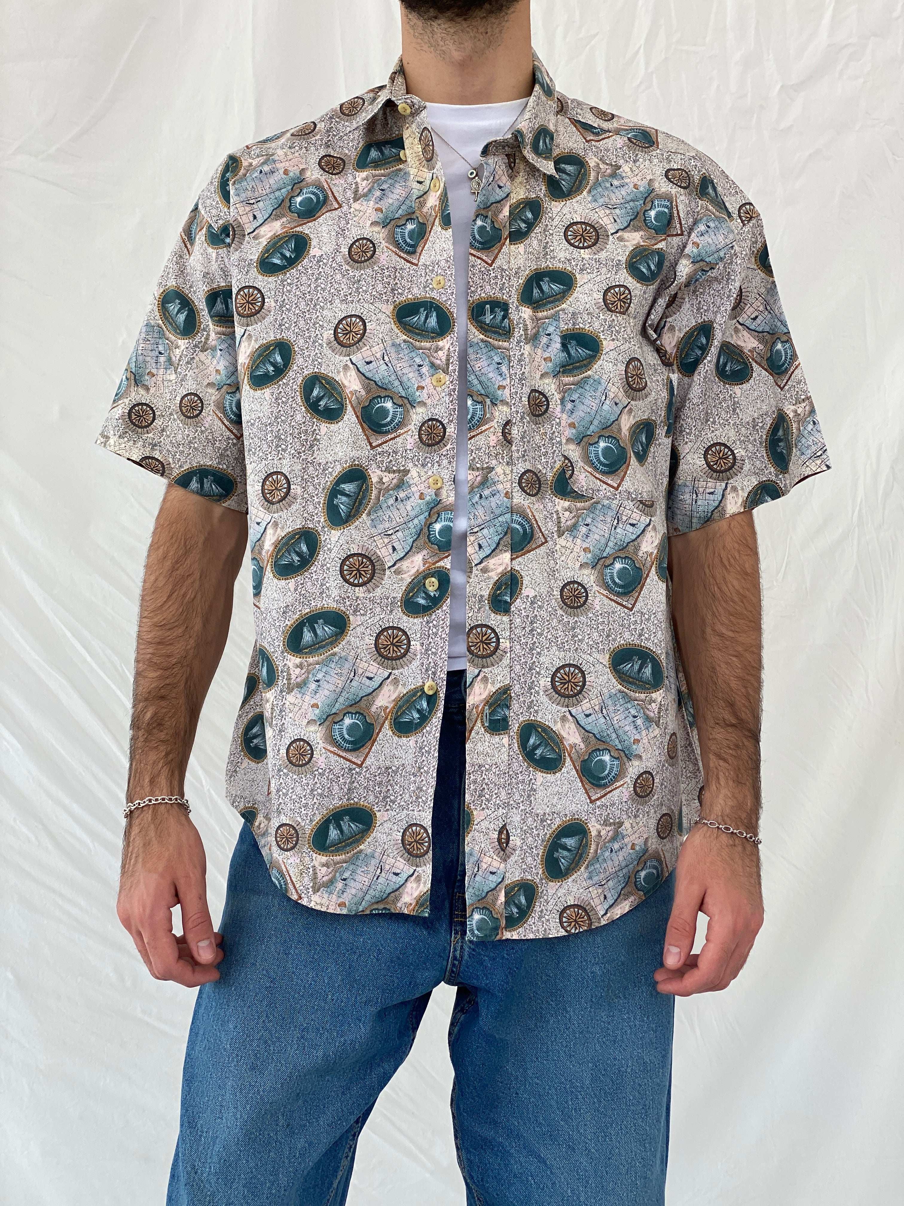Vintage Links Edition Printed Cotton Shirt Size L - Balagan Vintage Half Sleeve Shirt 00s, 90s, Awsam, half sleeve shirt, NEW IN, printed shirt