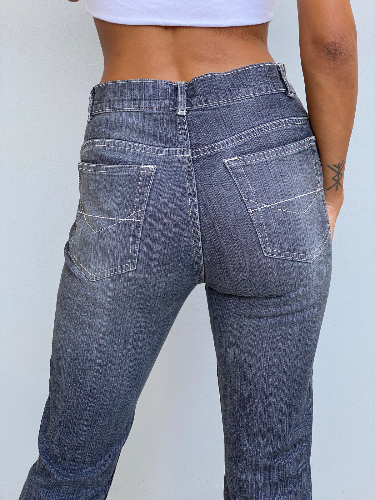 Vintage Y2K Gina Benotti Charcoal Grey Straight Leg Denim Jeans - 34EUR