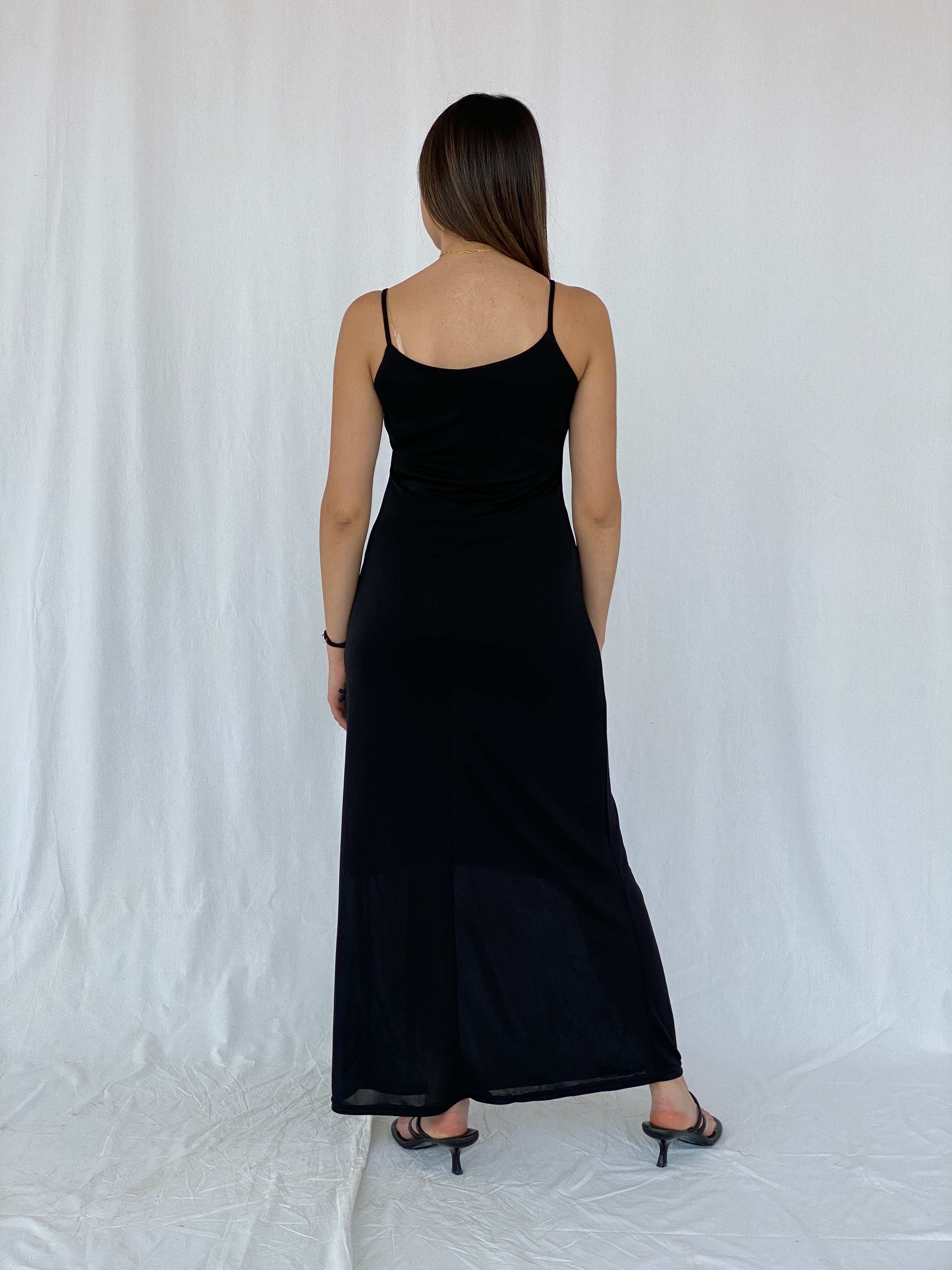 Vintage Yihao Black Maxi Dress With Sequin Details - Size M - Balagan Vintage Maxi Dress 90s, black dress, dress, formal dress, Juana, maxi dress, NEW IN, Wedding Guest