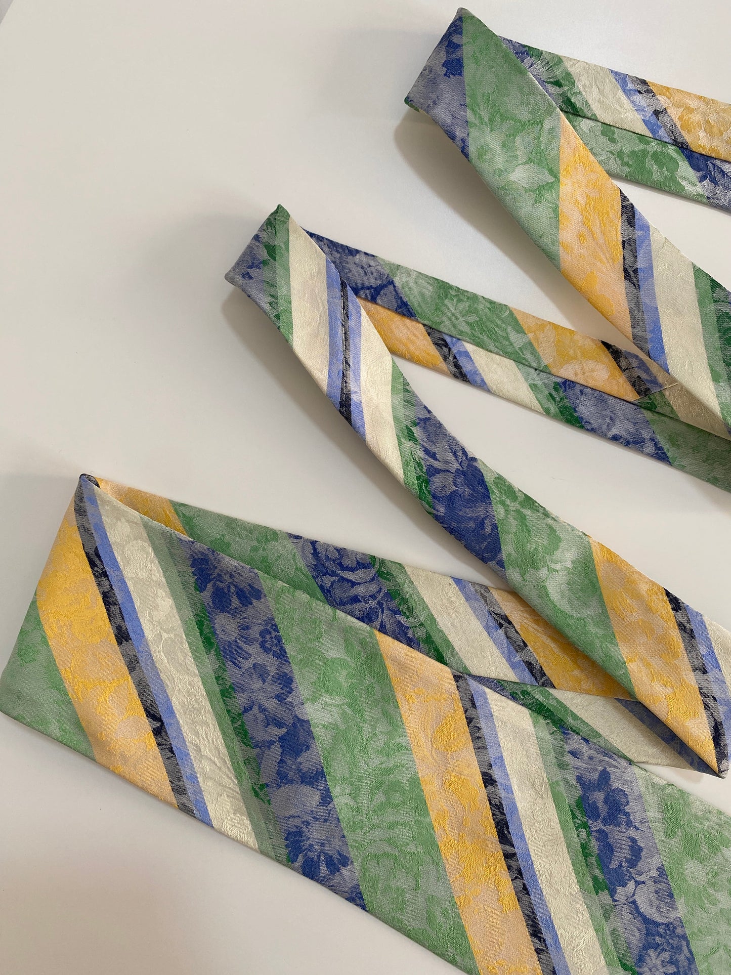 Vintage Gian Marco Venturi Silk Pastel Floral Striped Tie