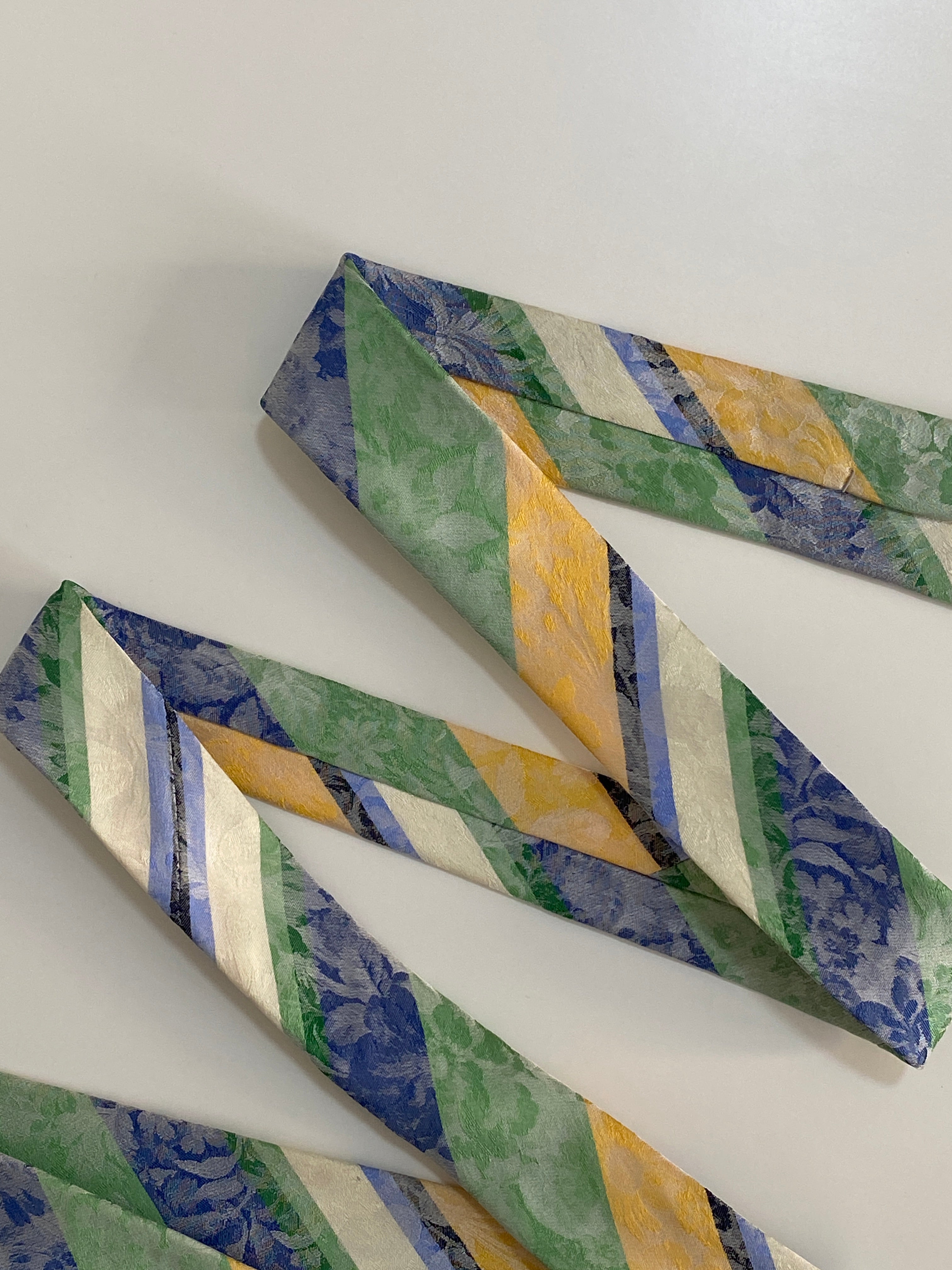 Vintage Gian Marco Venturi Silk Pastel Floral Striped Tie