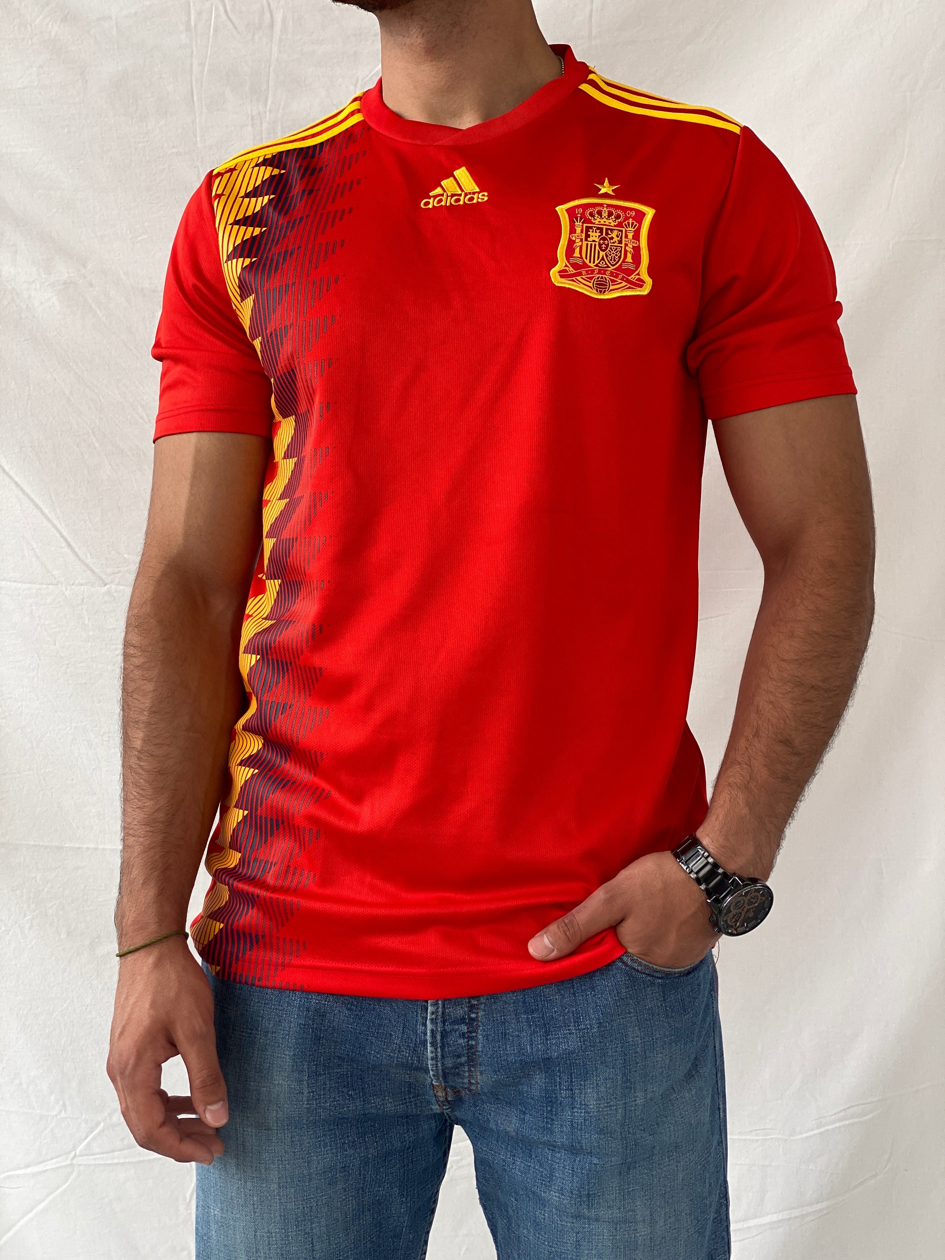 NWT 2018 Adidas Spain National Team Soccer Men’s Red Jersey - XL