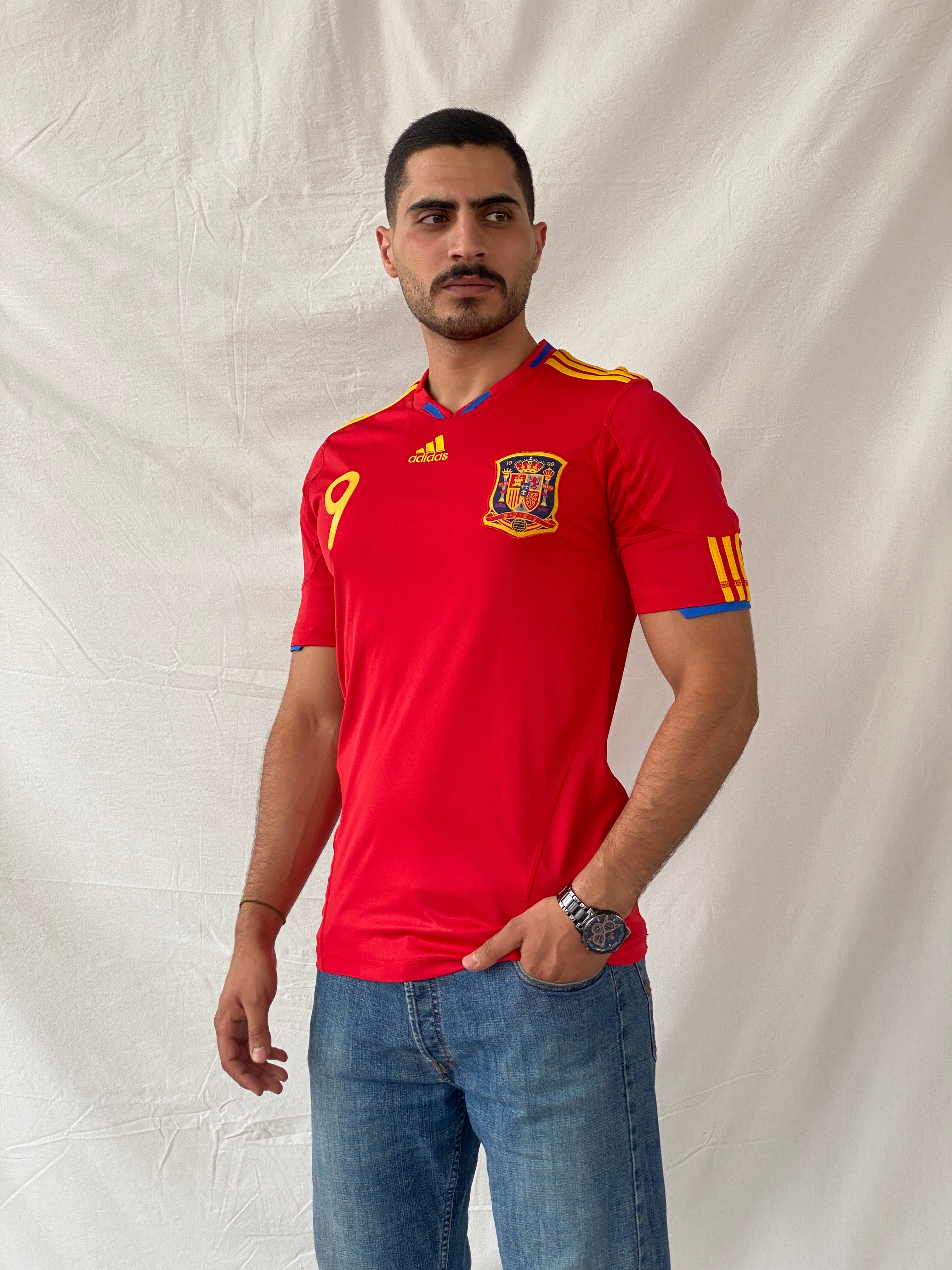 Adidas Spain 2010 World Cup Home Red Torres 9 Men’s Jersey - M