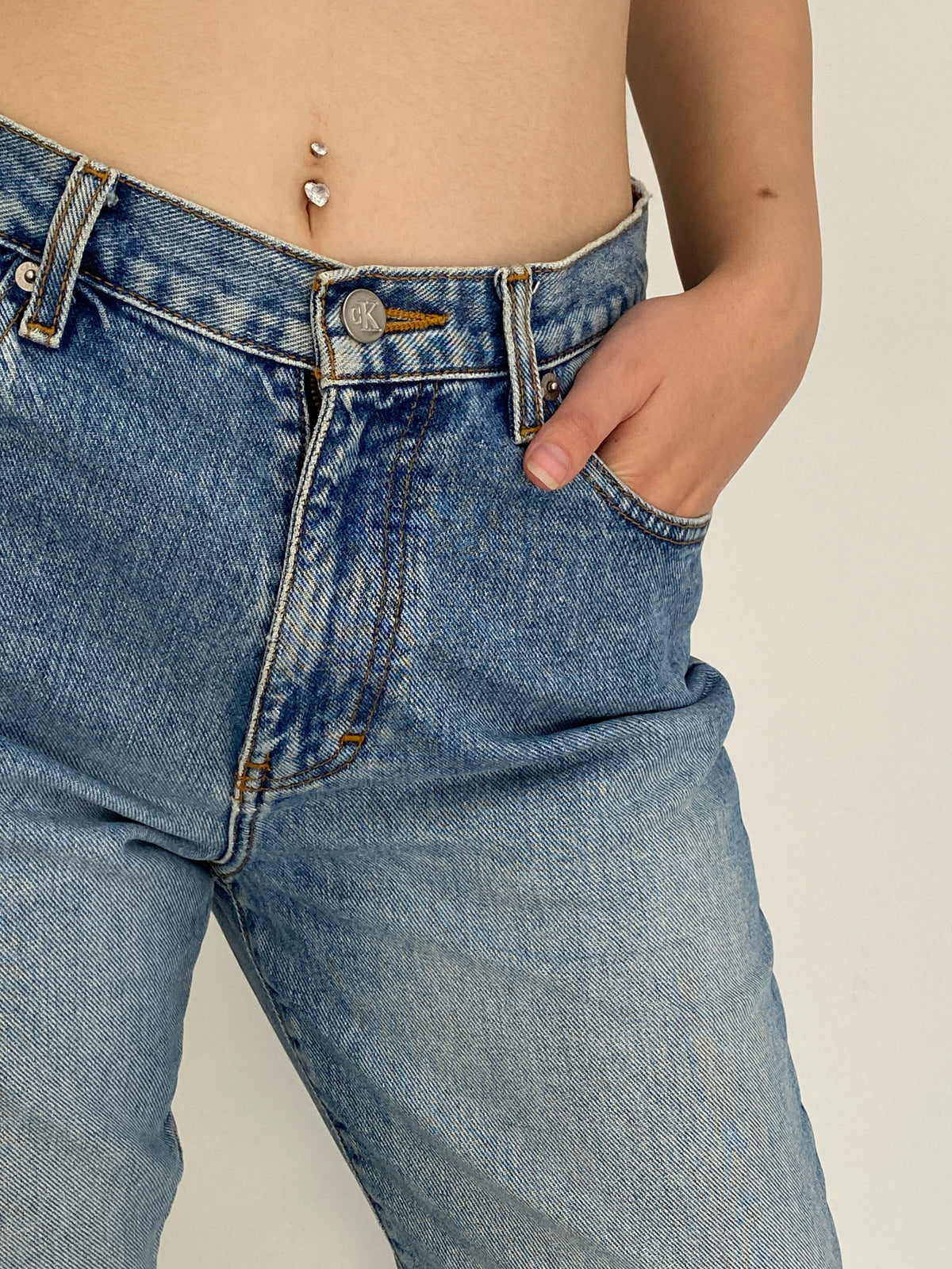 Vintage 90s Calvin Klein Light Wash High-Waisted Straight Leg Jeans – 40EUR