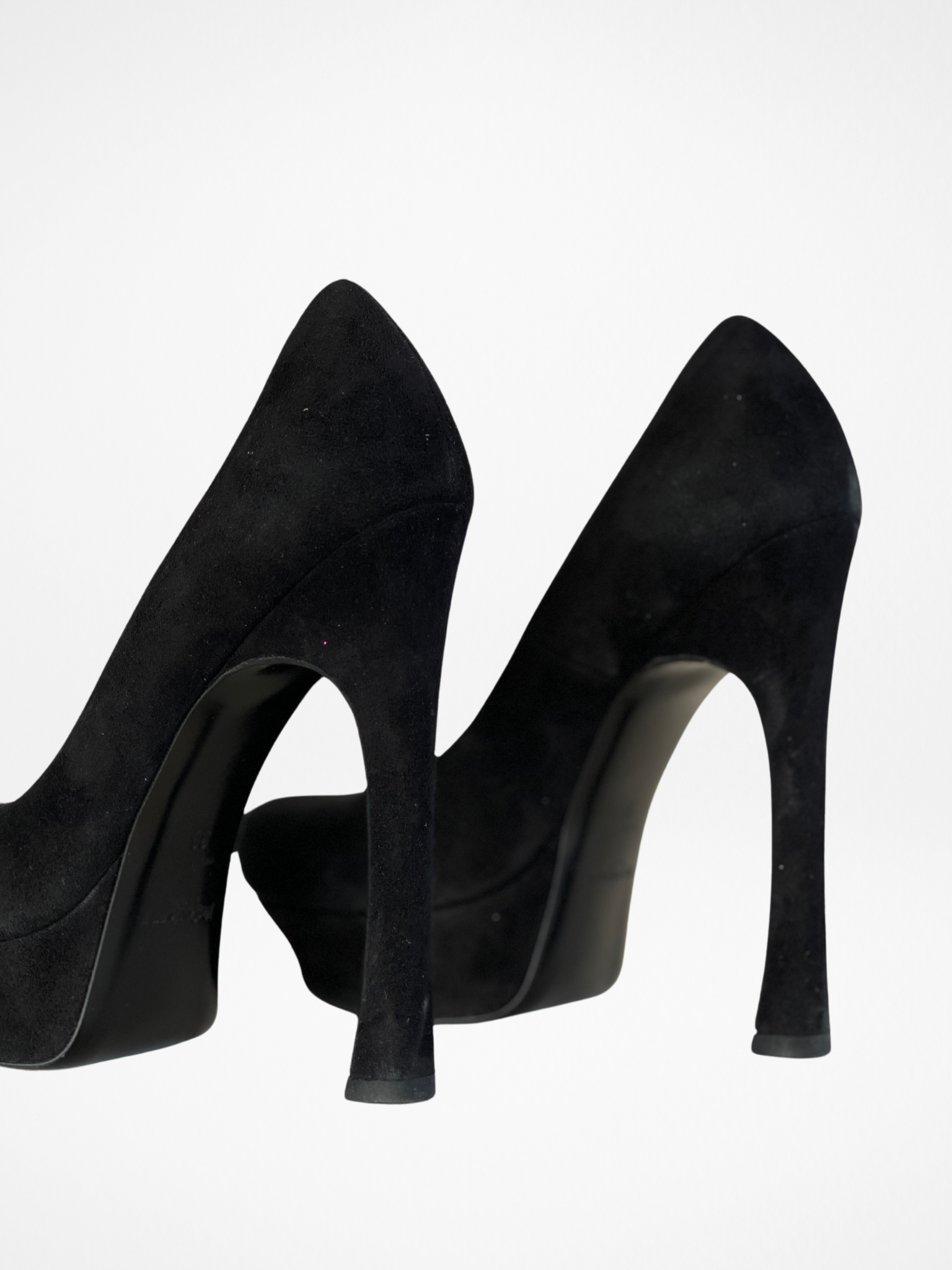 YSL Black Suede Platform Tribtoo Pumps - 38EUR