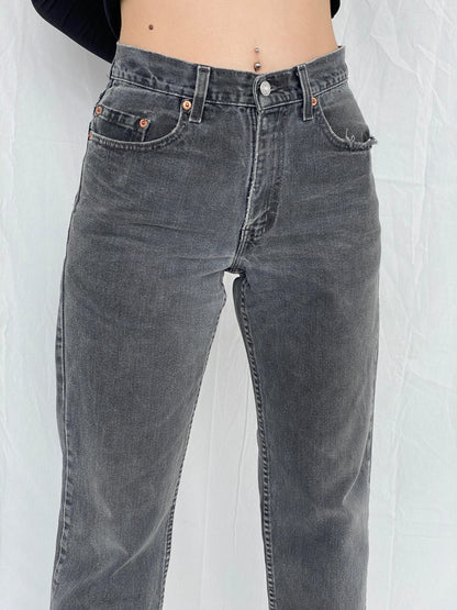 550 Grey Cropped Vintage Levi’s Jeans W30 L30 - Balagan Vintage Jeans 00s, 90s, Ayah, denim, jeans, levis