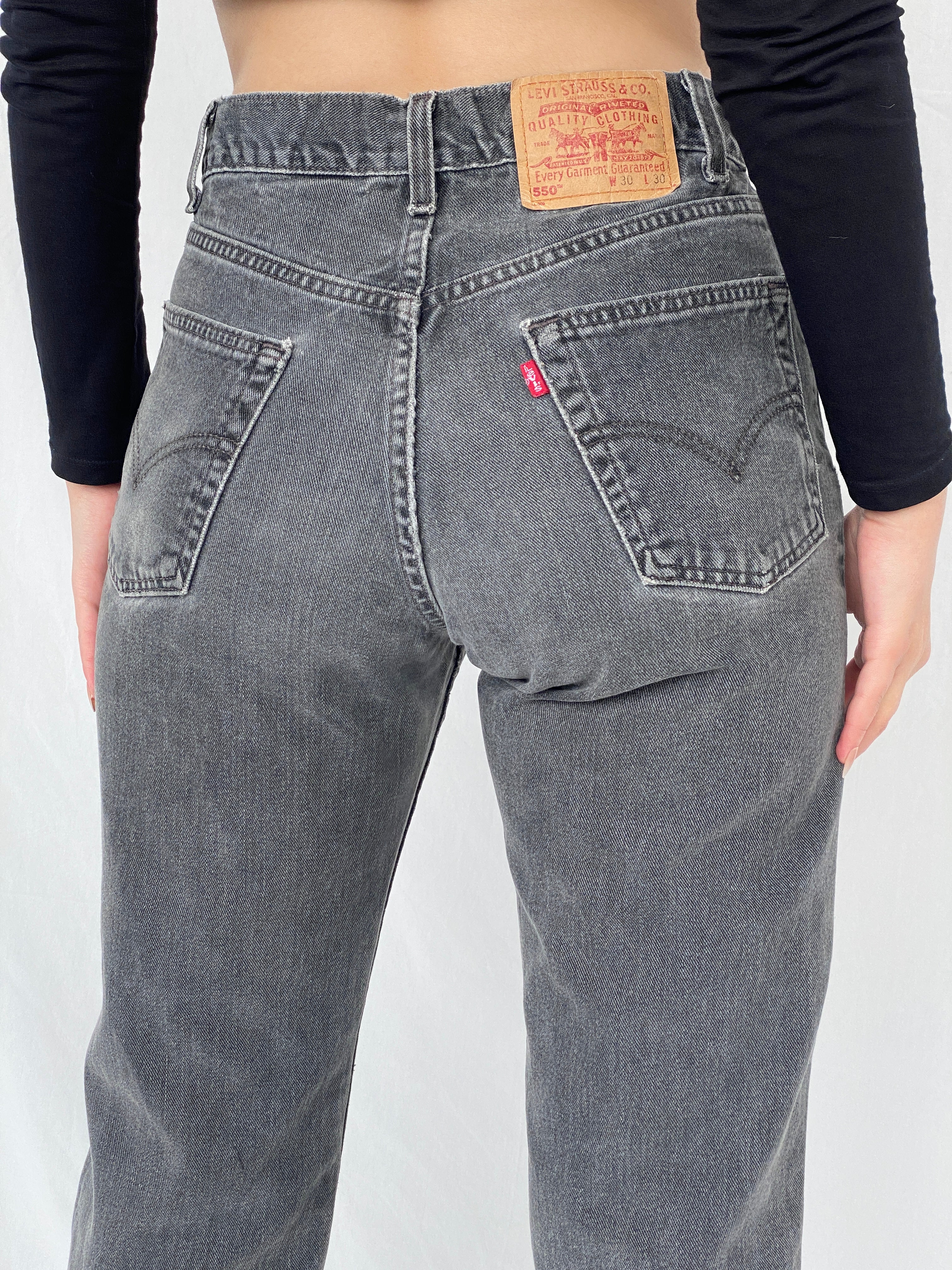 550 Grey Cropped Vintage Levi’s Jeans W30 L30 - Balagan Vintage Jeans 00s, 90s, Ayah, denim, jeans, levis, NEW IN