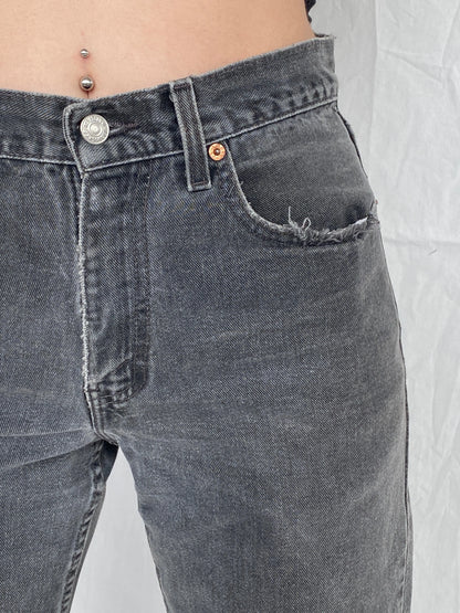 550 Grey Cropped Vintage Levi’s Jeans W30 L30 - Balagan Vintage Jeans 00s, 90s, Ayah, denim, jeans, levis