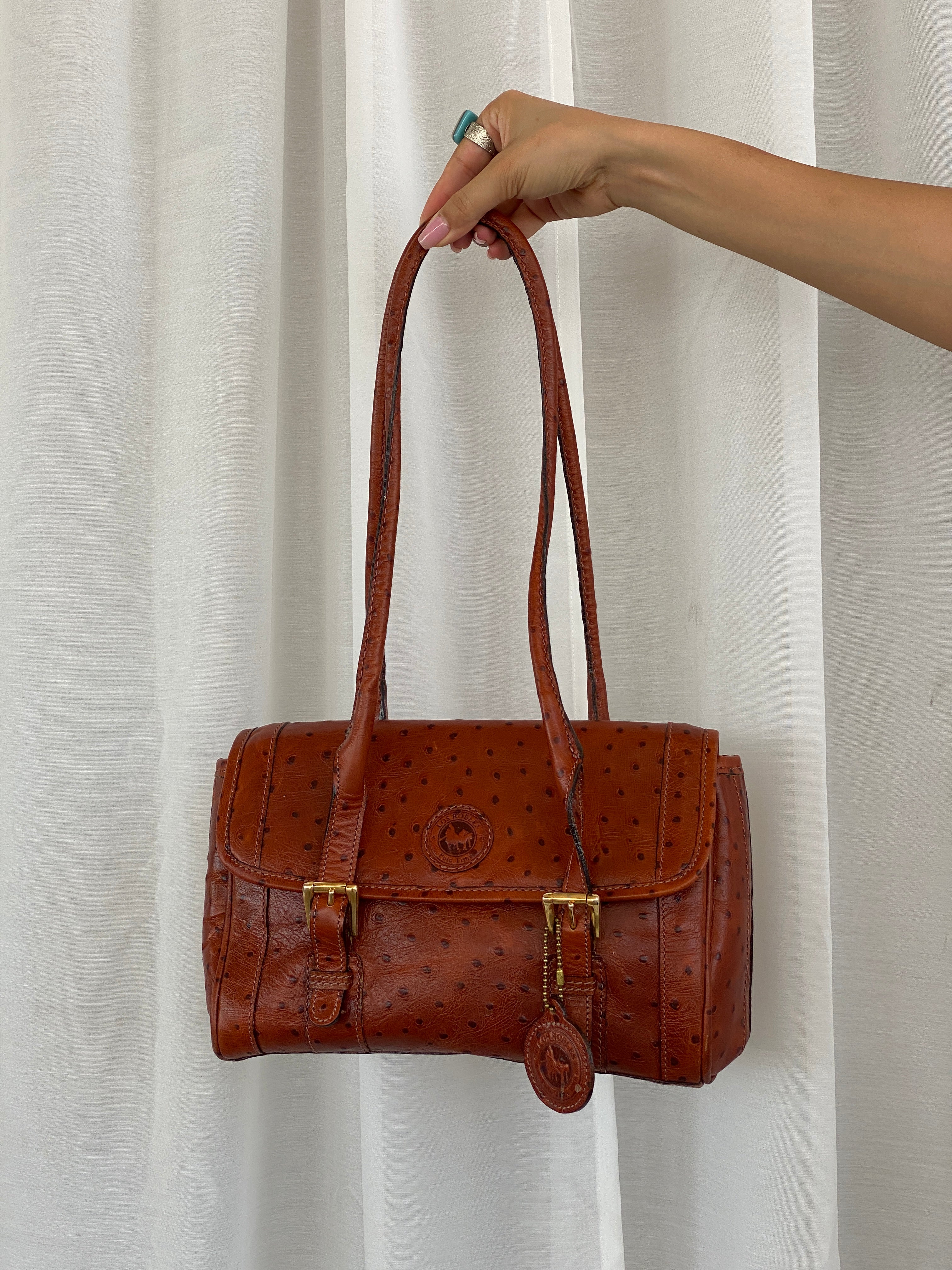 Vintage Los Robles Polo Time Brown Genuine Leather Shoulder Bag