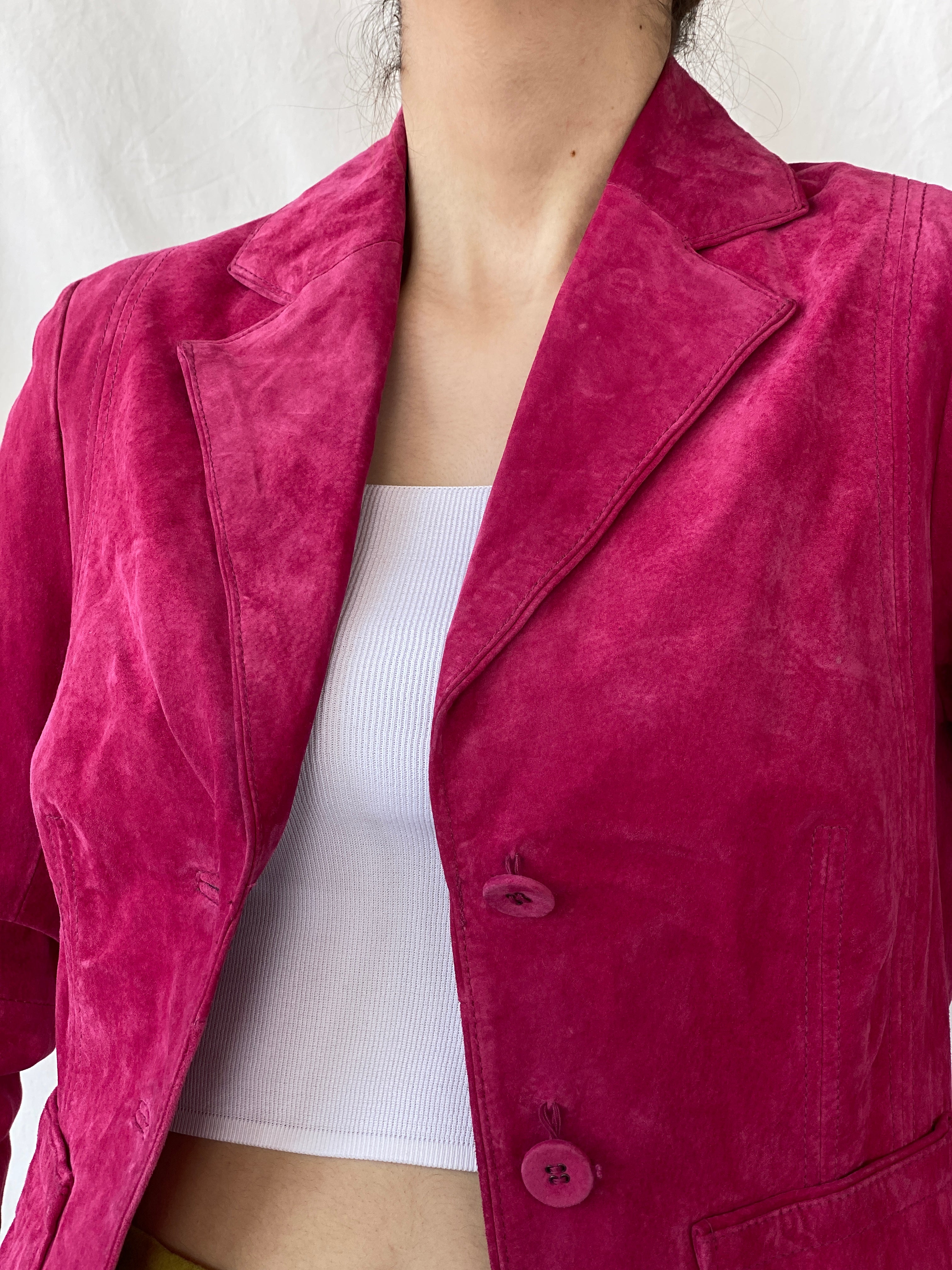 Beautiful Josephine & CO Women’s Genuine Suede Pink Blazer Jacket - M