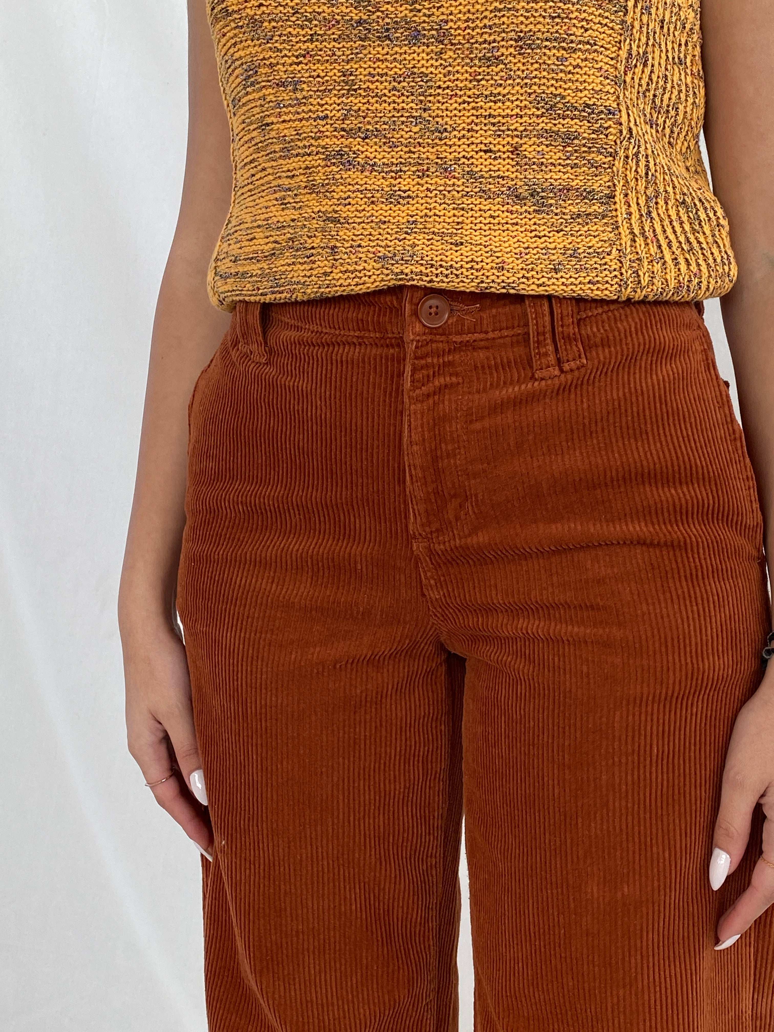 Gorgeous ANA Wide Legged Orange Corduroy Pants - Balagan Vintage Corduroy Pants 00s, corduroy, corduroy pants, Juana, NEW IN