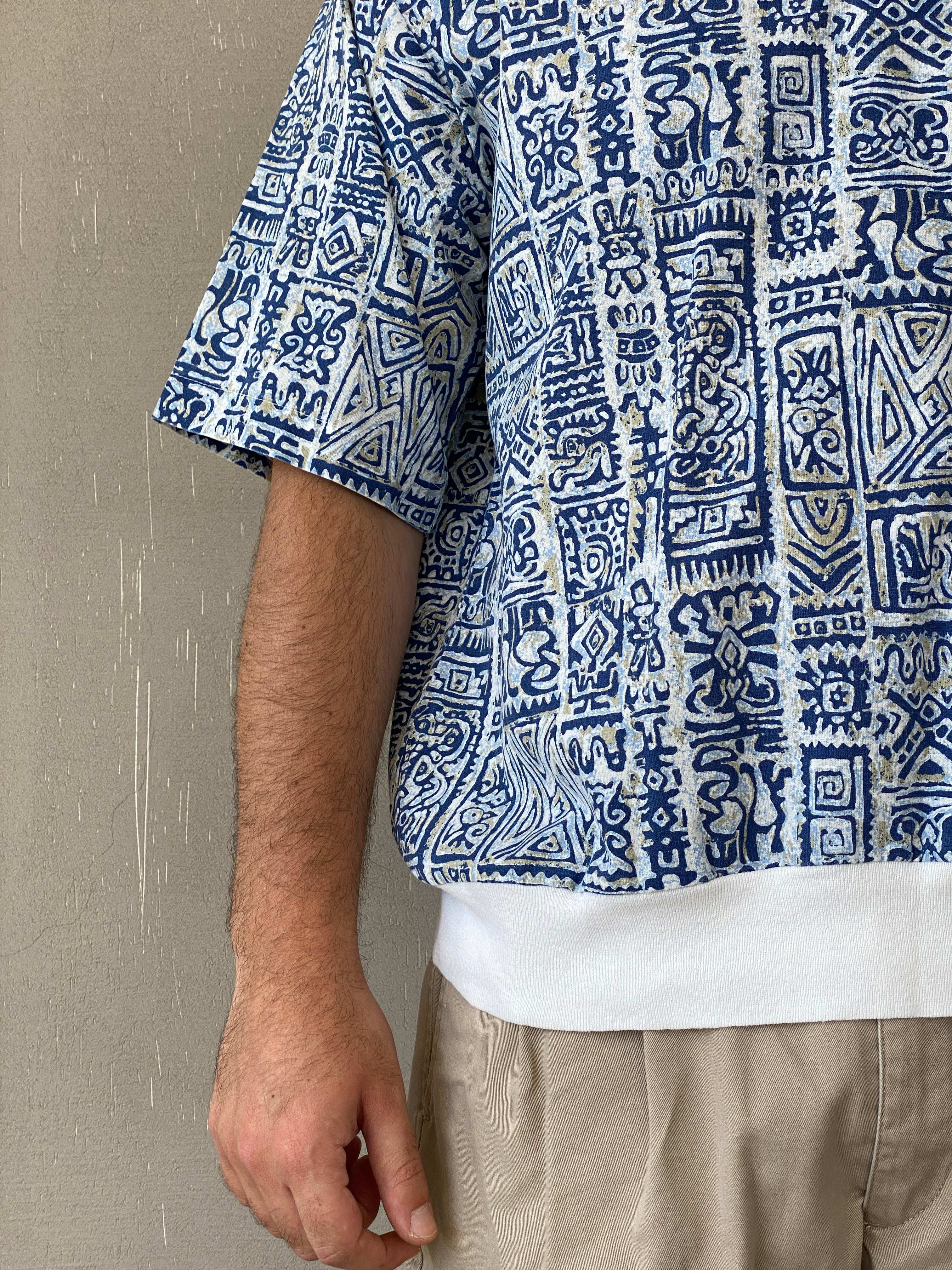 Vintage John Blair Hawaiian Print Men’s Top - L - Balagan Vintage Half Sleeve Top 90s, golf top, Iyad, NEW IN, Top