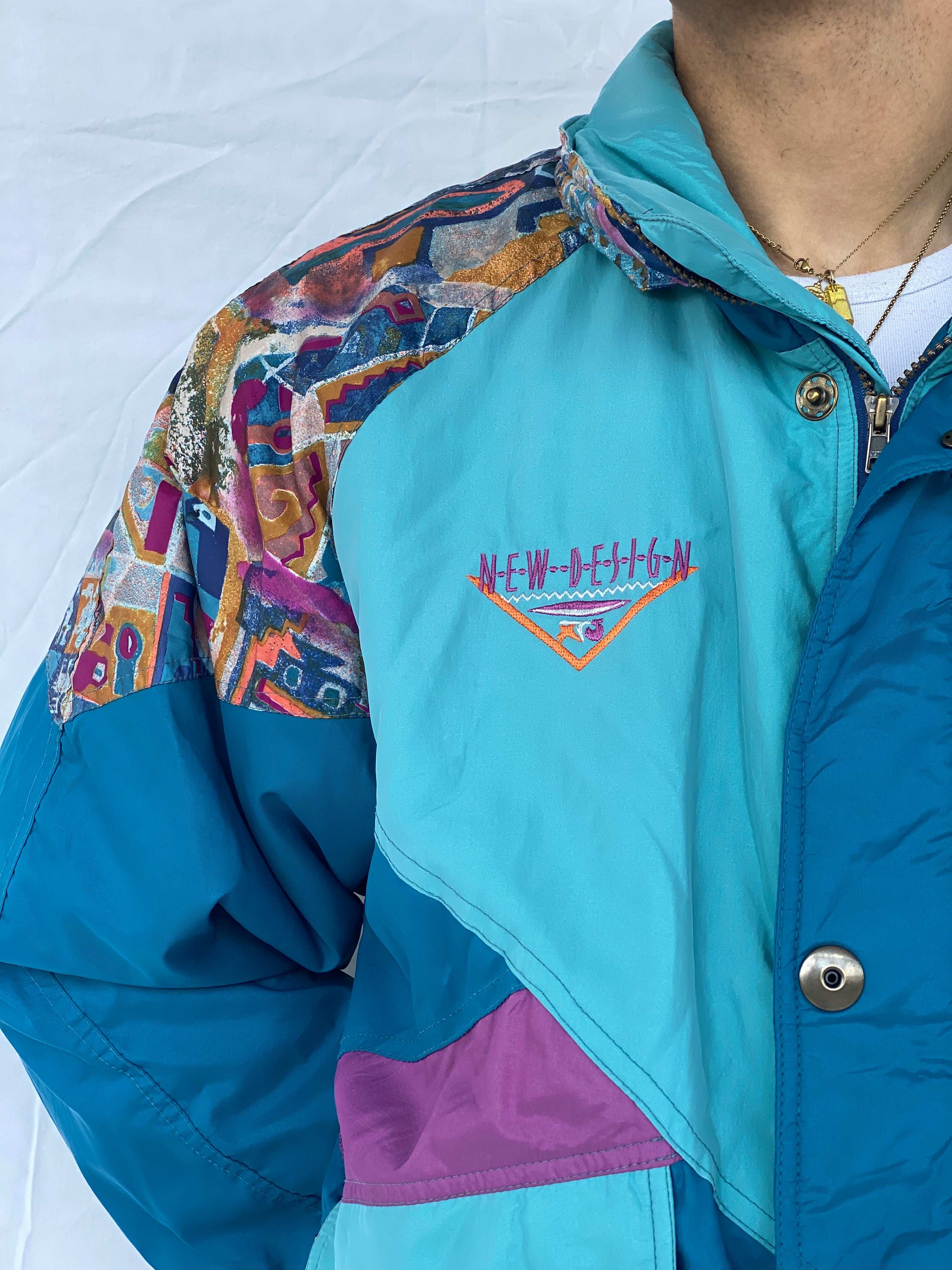 Vintage 80s Puffer Multicolored Windbreaker Jacket - Balagan Vintage Puffer Jacket 80s, 90s, Abdullah, puffer jacket