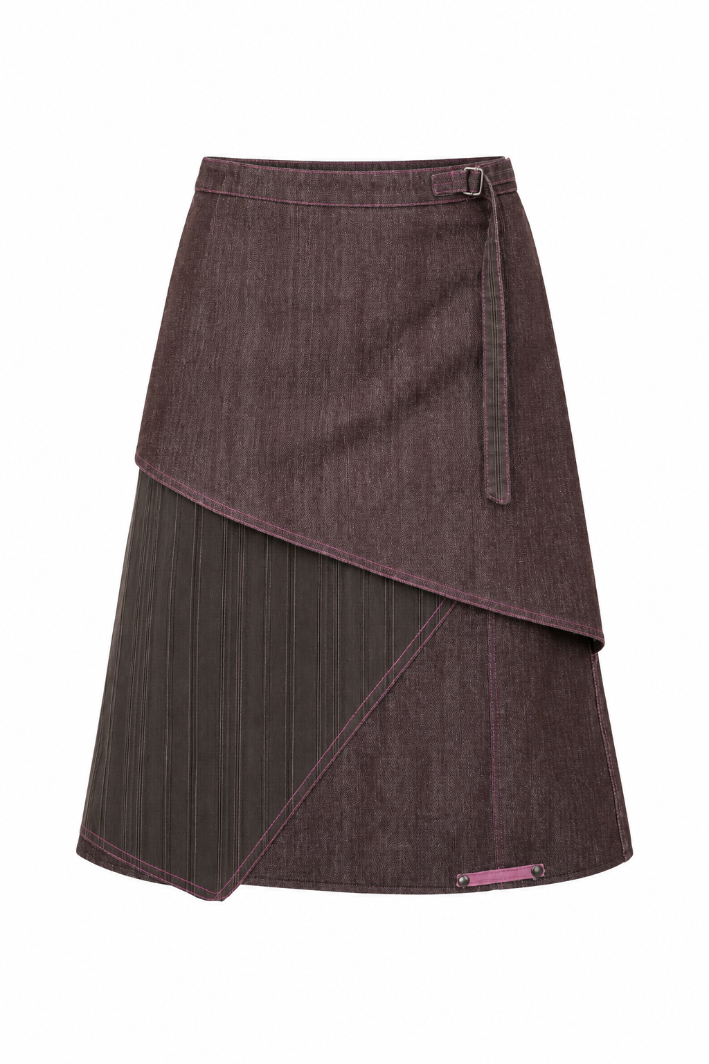 Vintage Y2K Patrice Bréal Cotton Blend Asymmetric Layered Denim Midi Skirt - M