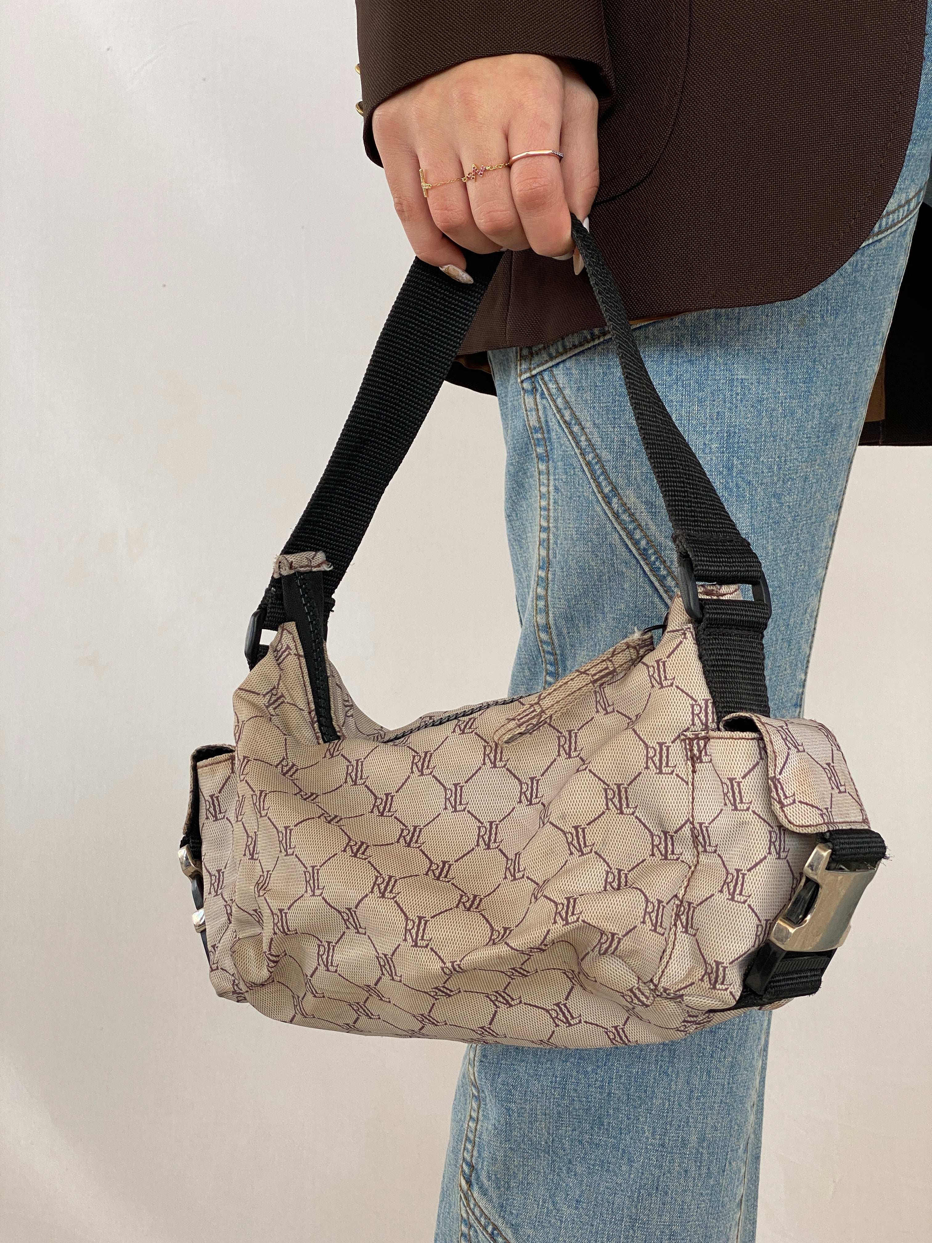 Vintage LAUREN By Ralph Lauren Monogram Shoulder Bag - Balagan Vintage Shoulder Bag 00s, 90s, Juana, ralph lauren, shoulder bag