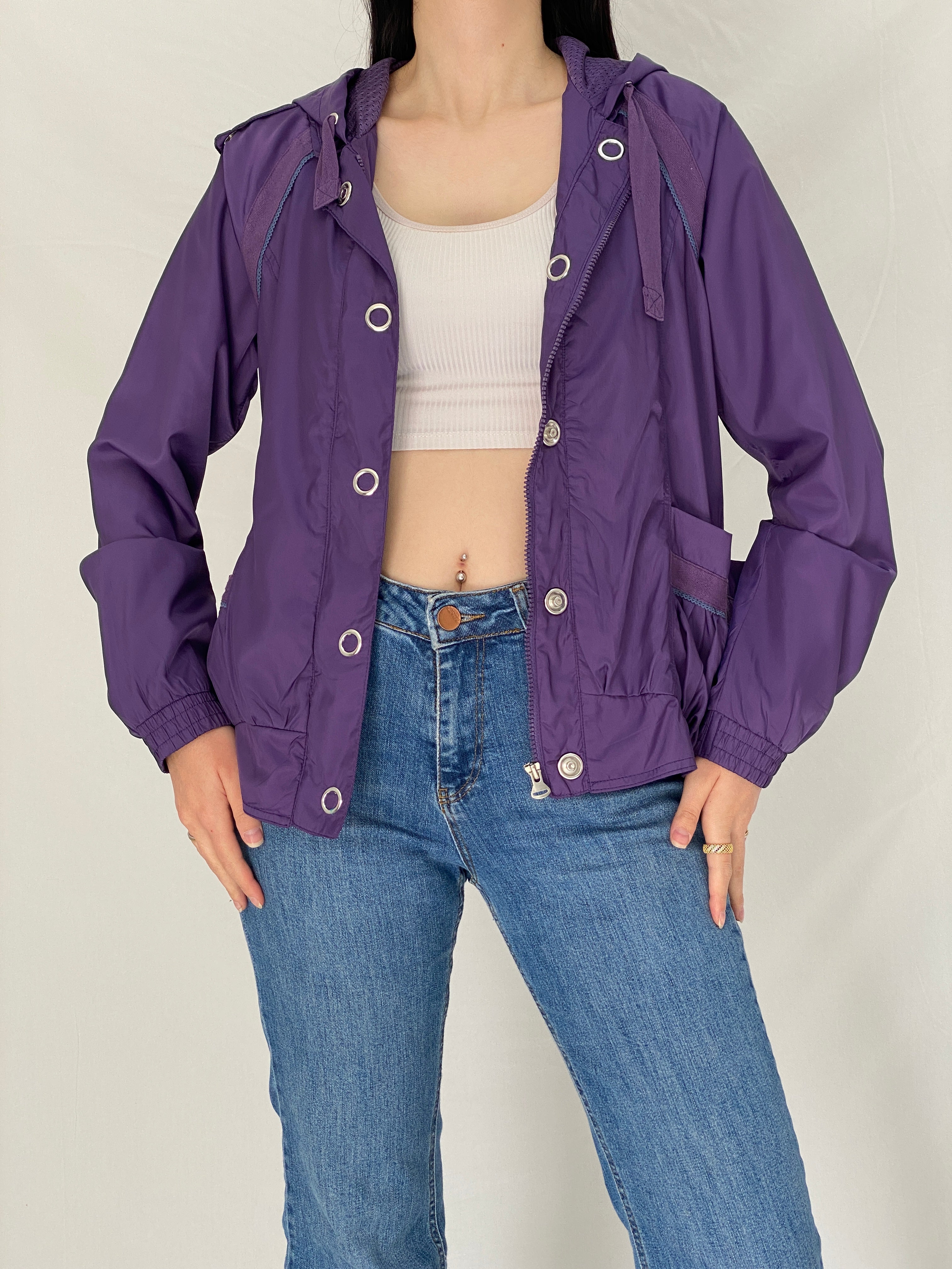 Adidas x Stella McCartney Purple Windbreaker Track Lightweight Sports Jacket - L