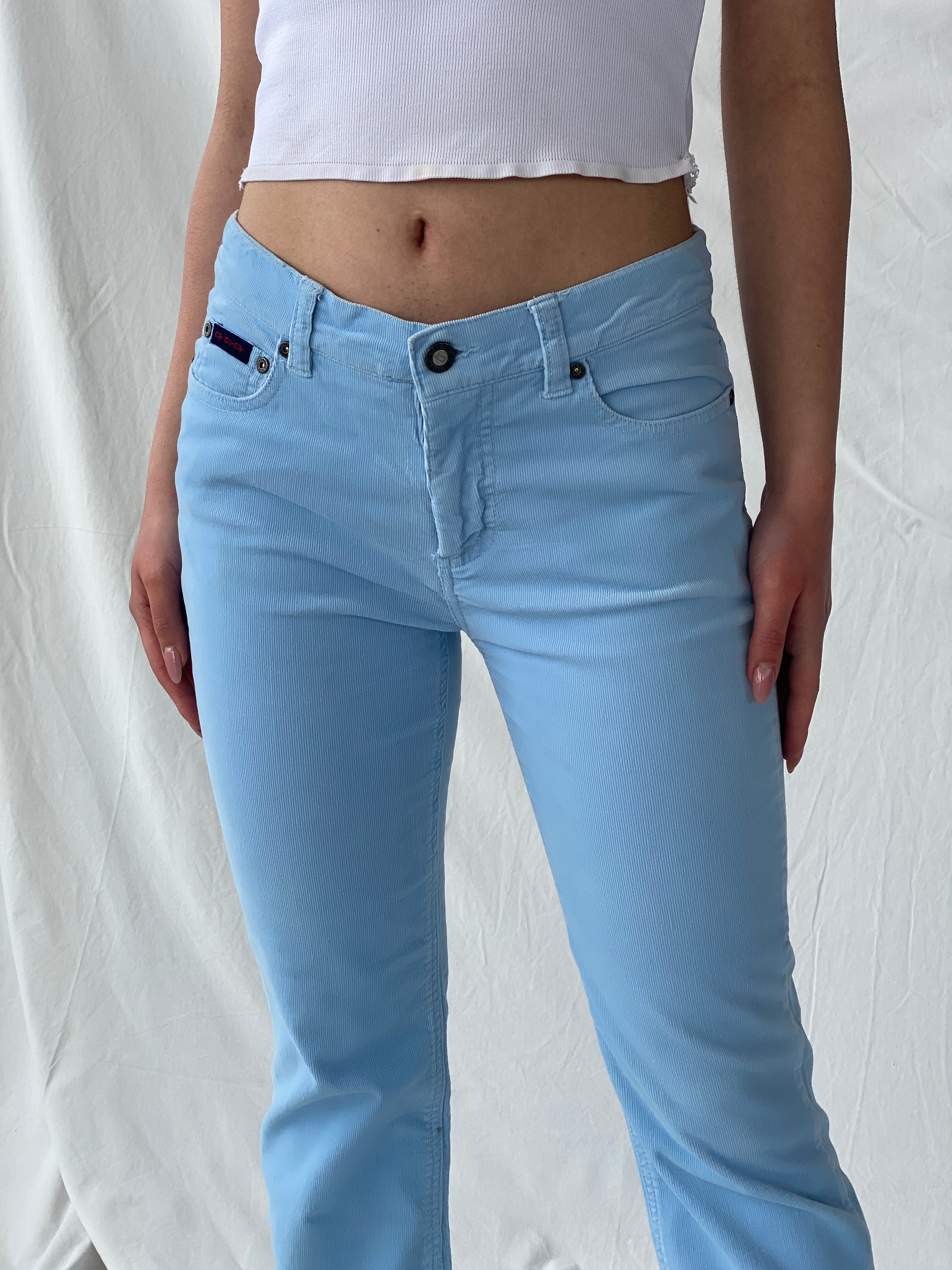 Vintage Cesttoi Low Rise Blue Corduroy Pants - 34EUR