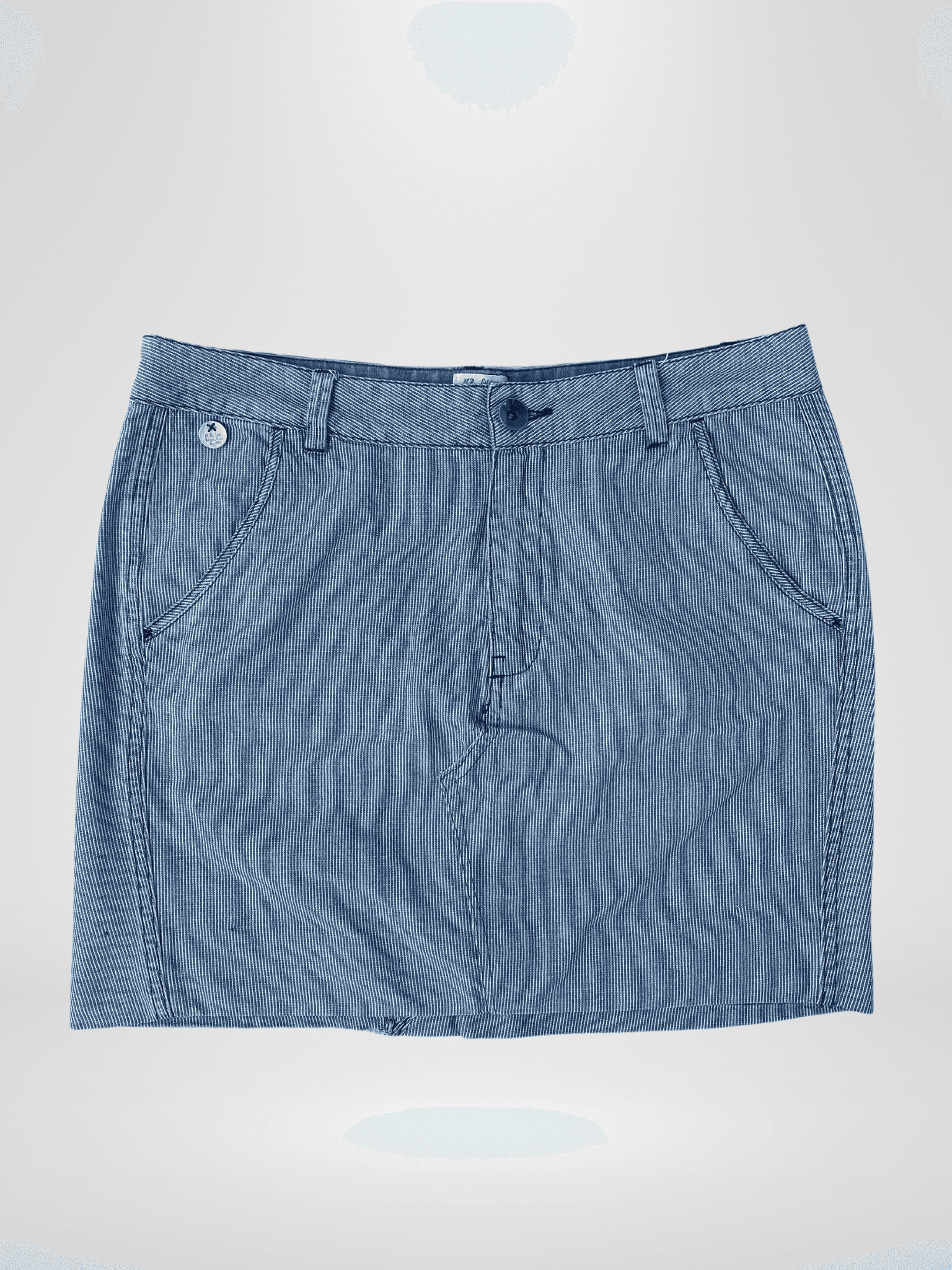 Vintage Reworked Lee Denim Striped Skirt - L