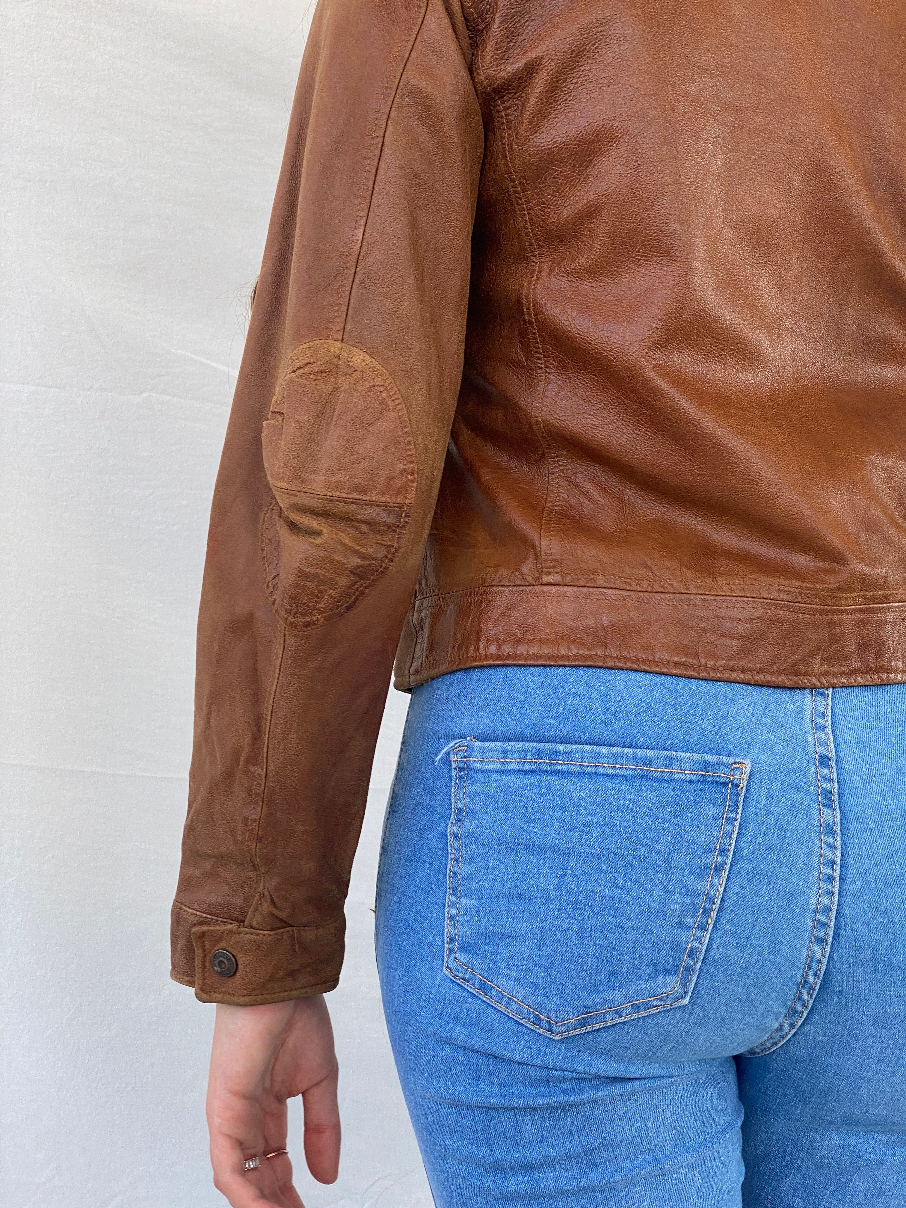 00s Next Genuine Leather Brown Jacket - S