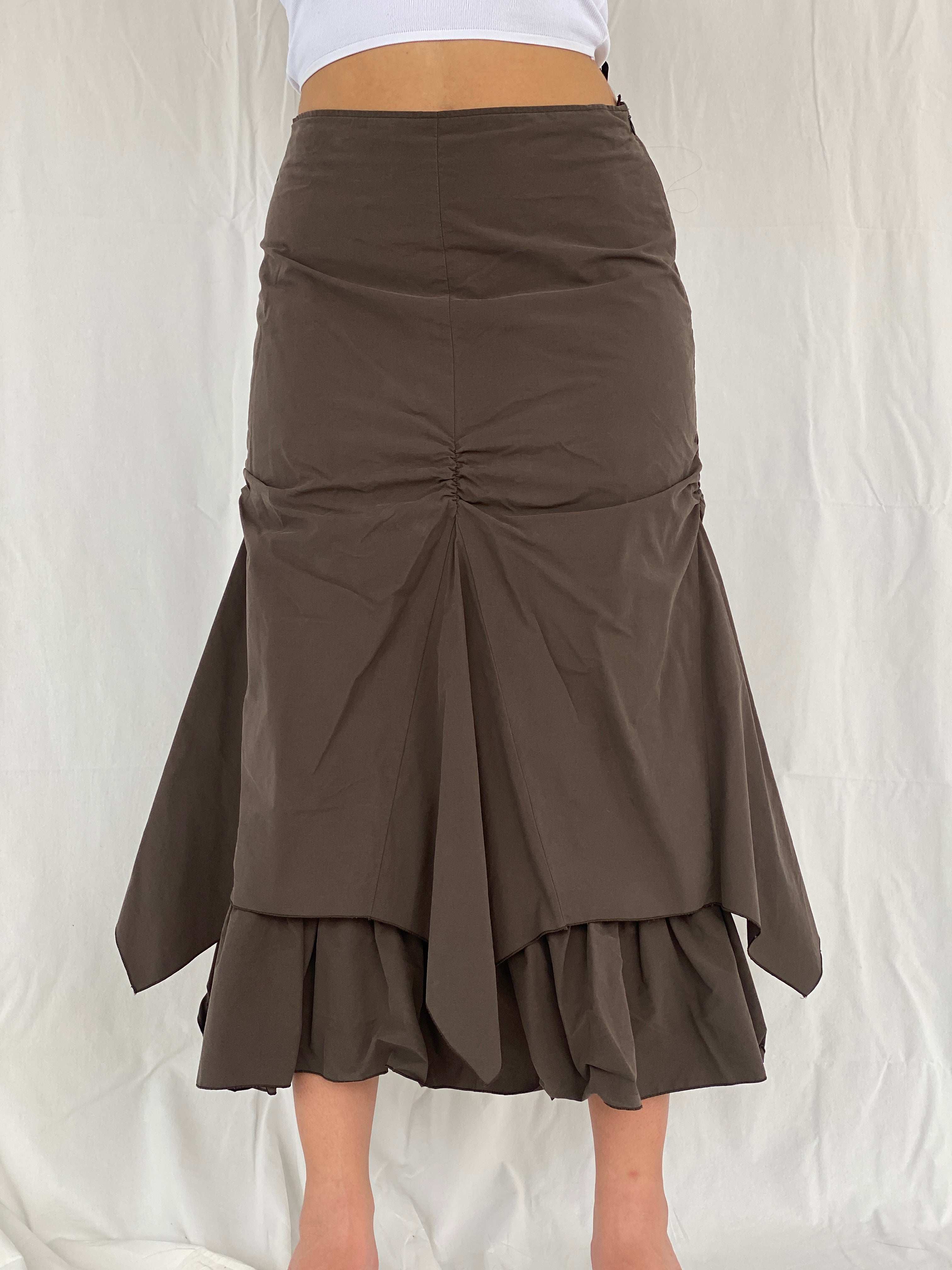 Insane Vintage 90s/00s Zaffiri Midi Ruched Skirt Size M/L