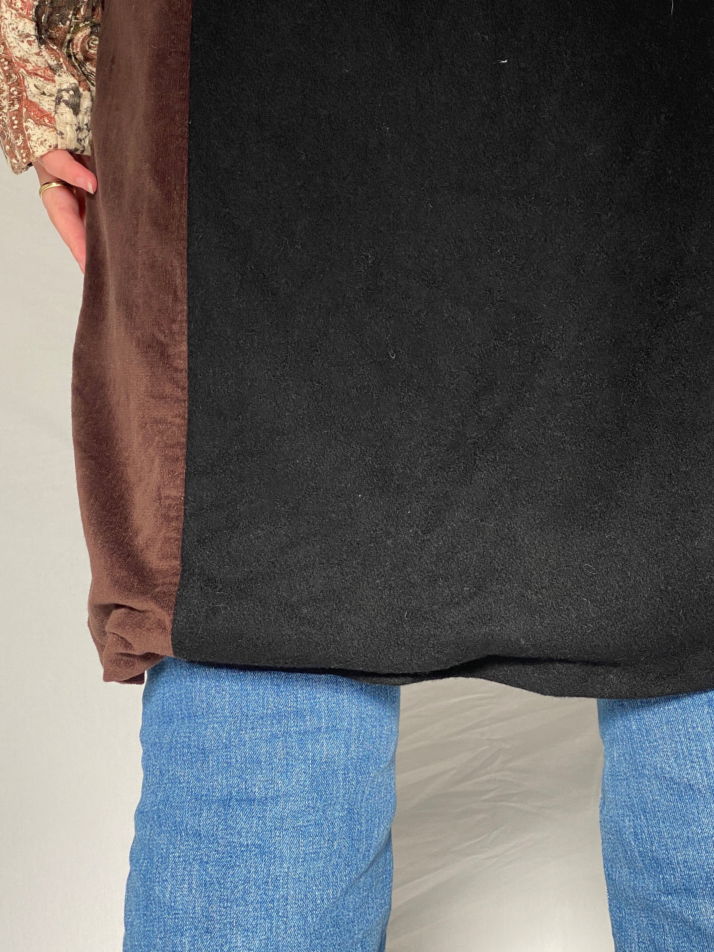 Vintage Derhy Patchwork Coat Bohemian Embroidered Artistic Long Coat 90s 00s Statement Jacket - M