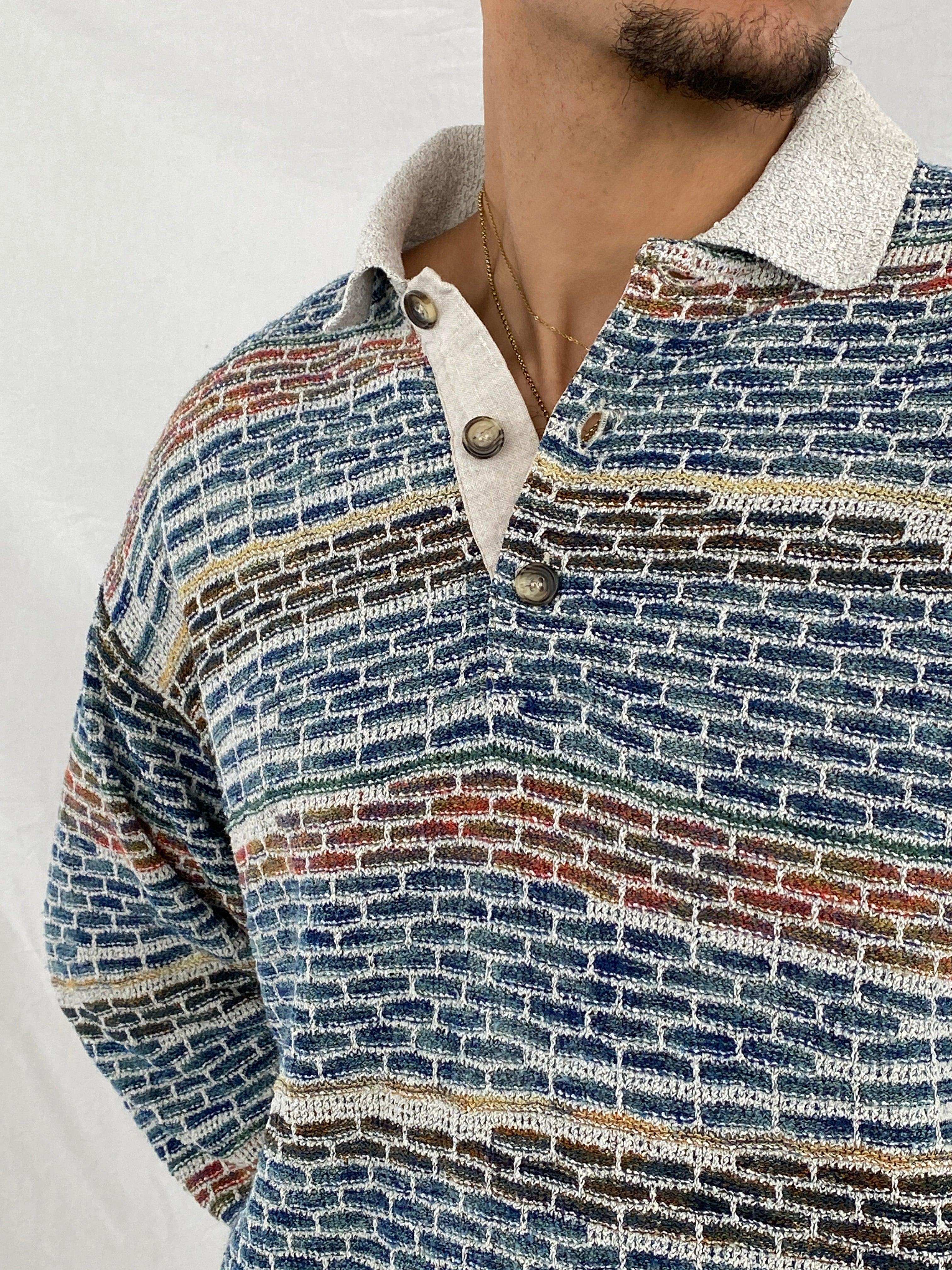 Vintage 80s Patterned Unisex Sweater By Saffo - Balagan Vintage Sweater 80s, 90s, Abdullah, knitted sweater, NEW IN, sweater