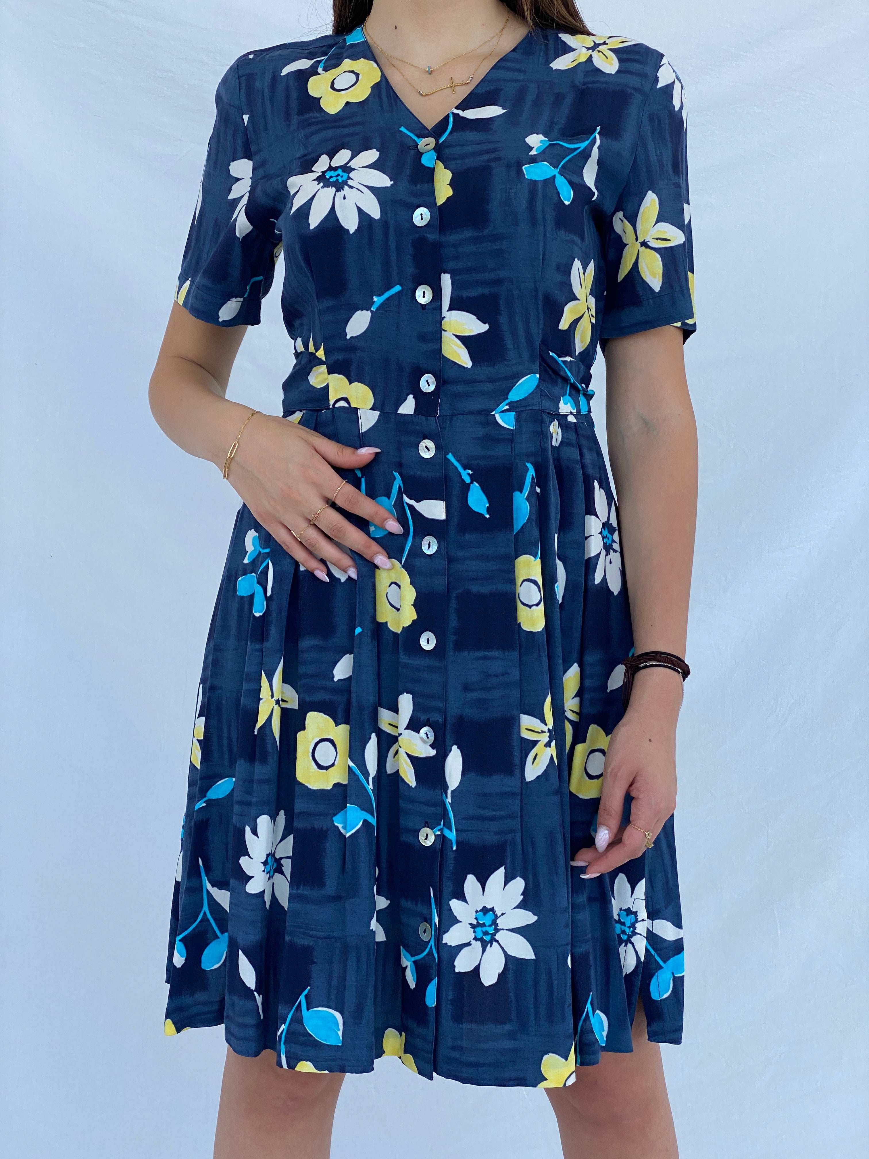 Beautiful Vintage Burton Picnic Floral Midi Dress Size M - Balagan Vintage Midi Dress dress, floral, floral dress, floral print, Juana, NEW IN