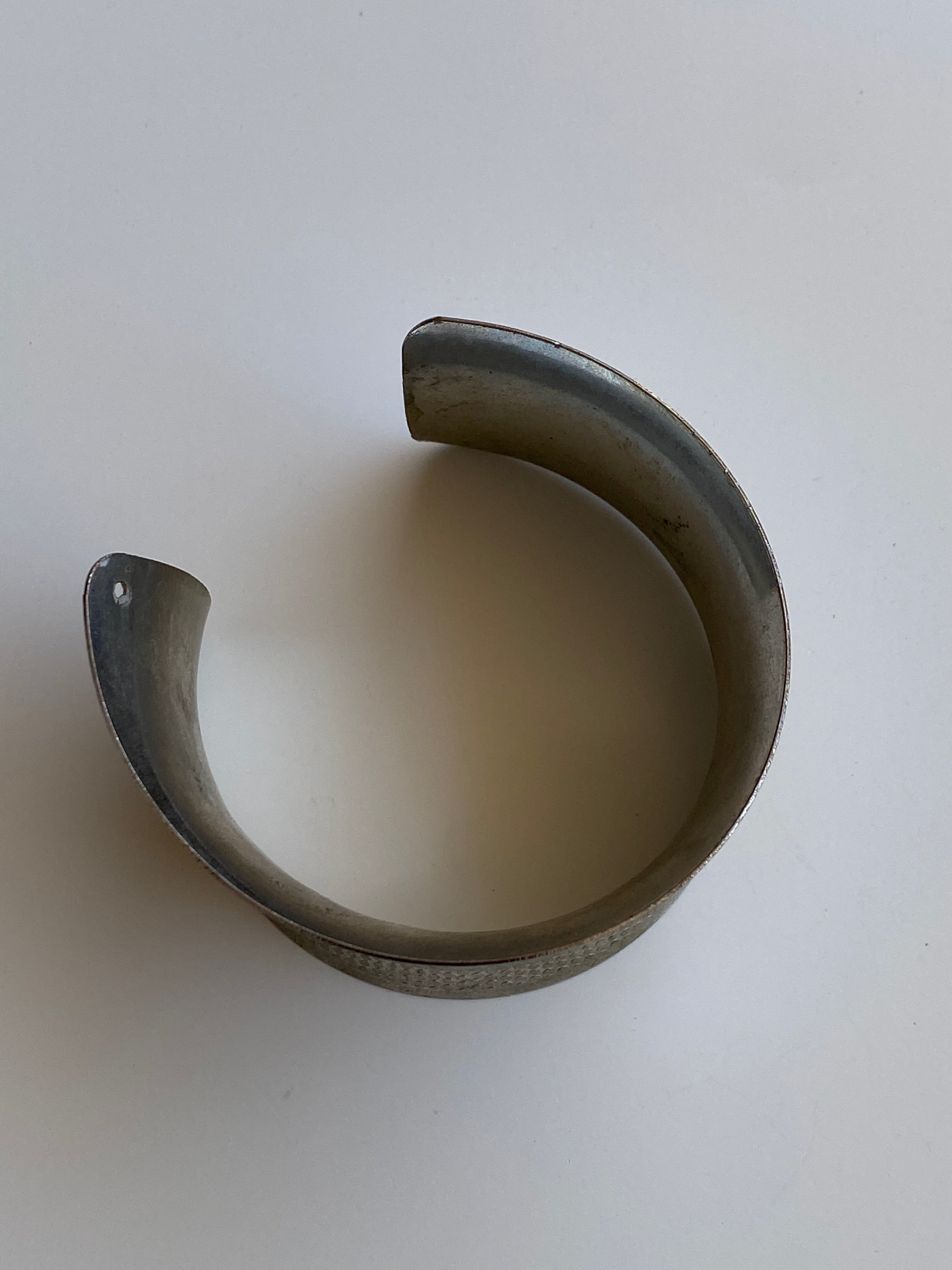 Vintage Silver-Tone Engraved Wide Statement Cuff Bracelet