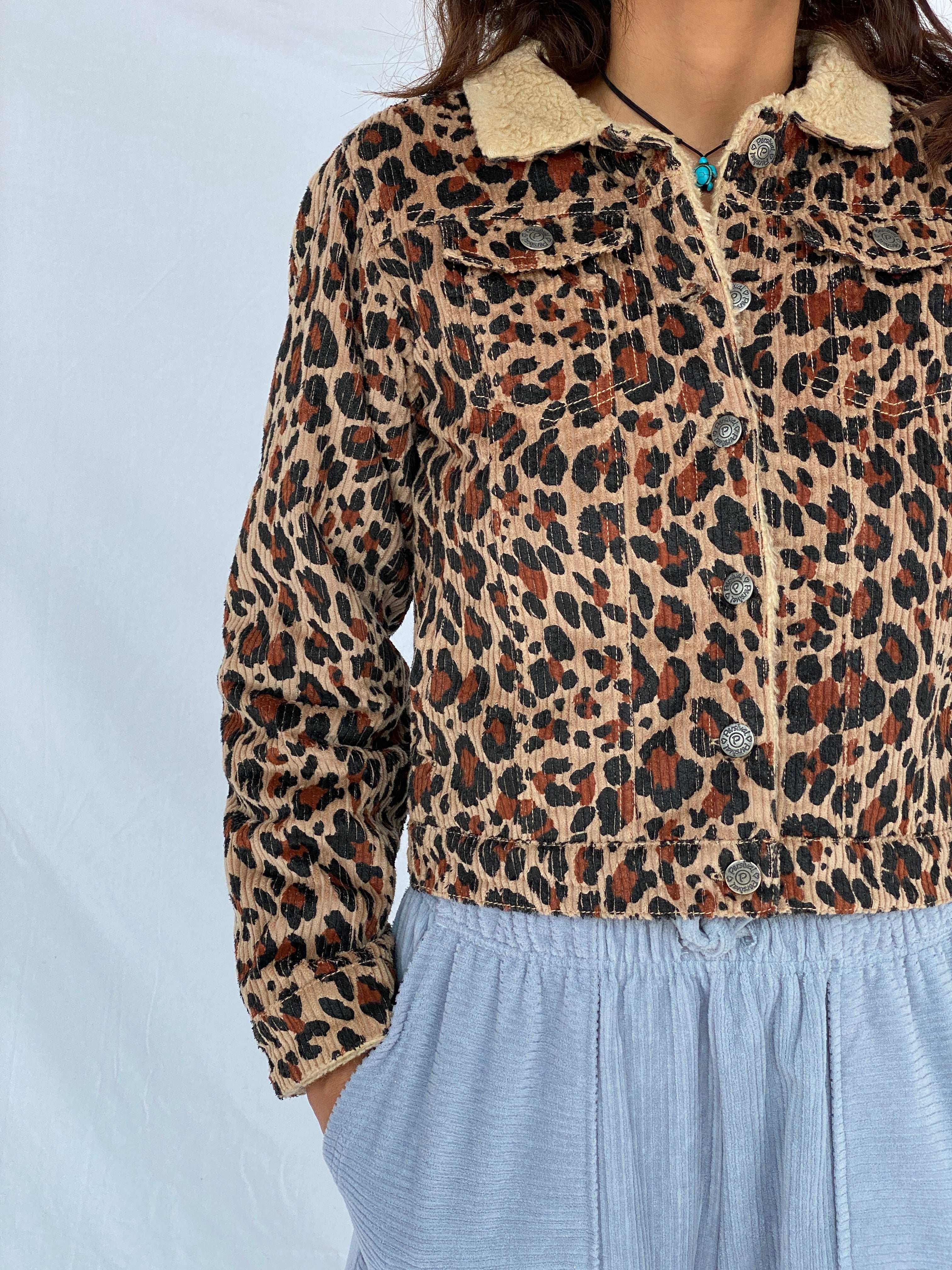 Vintage Persival Leopard Print Corduroy Jacket - Size XS