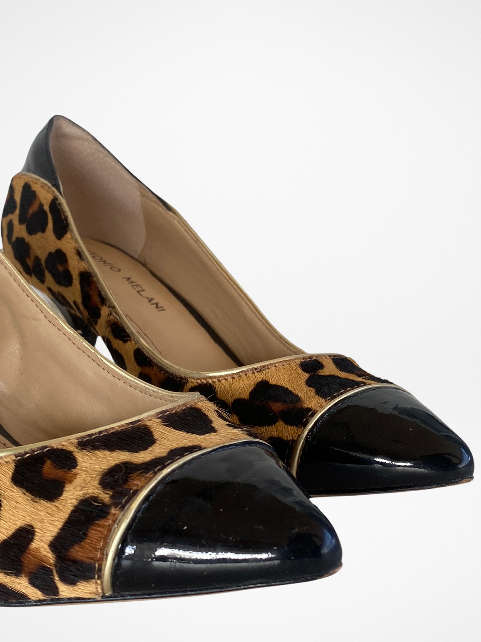 Antonio Melani Cheetah Print Real Sheared Calf Fur High Heels Leather - 39EUR