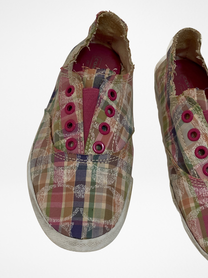 Coach Pink Plaid Distressed Slip-On Sneakers – 38.5 EU