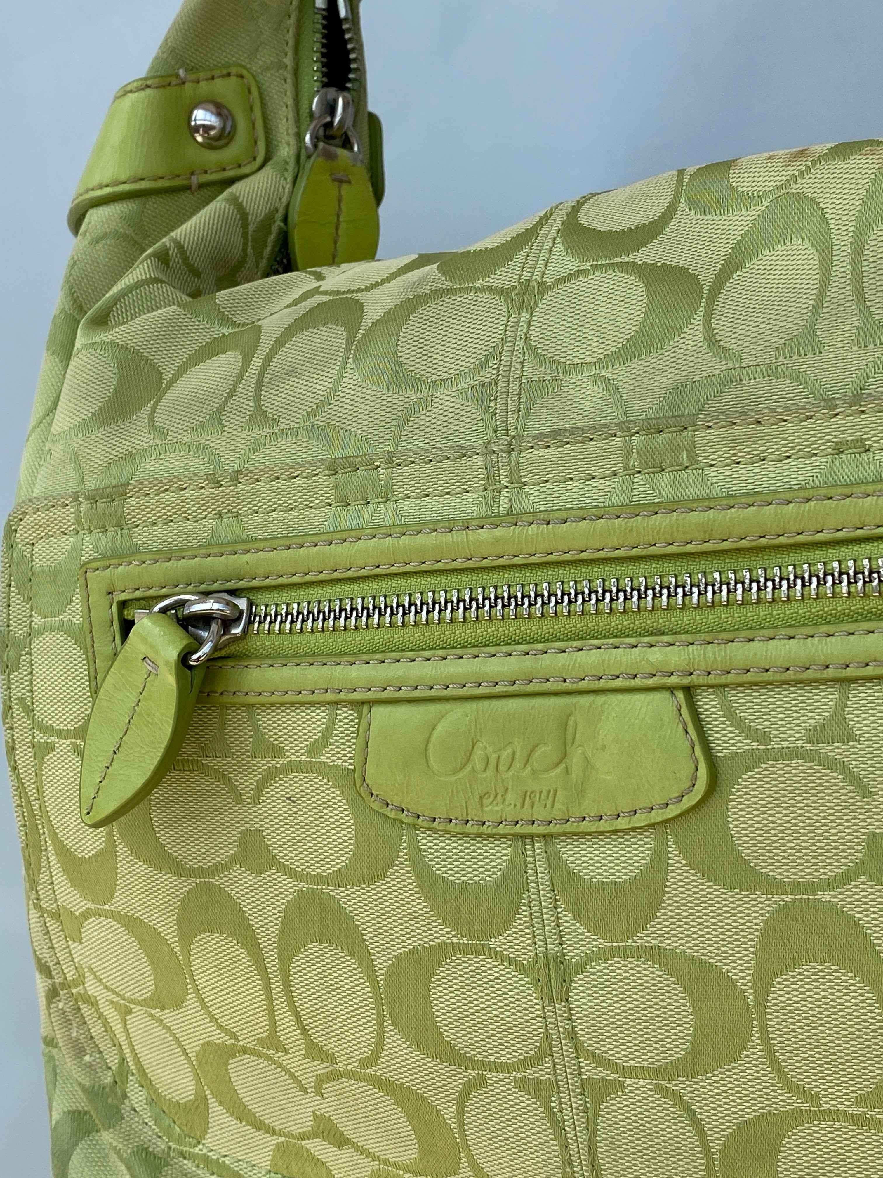 Signature Green Coach Hampton Shoulder Bag - Balagan Vintage Handbags bag, coach, handbag