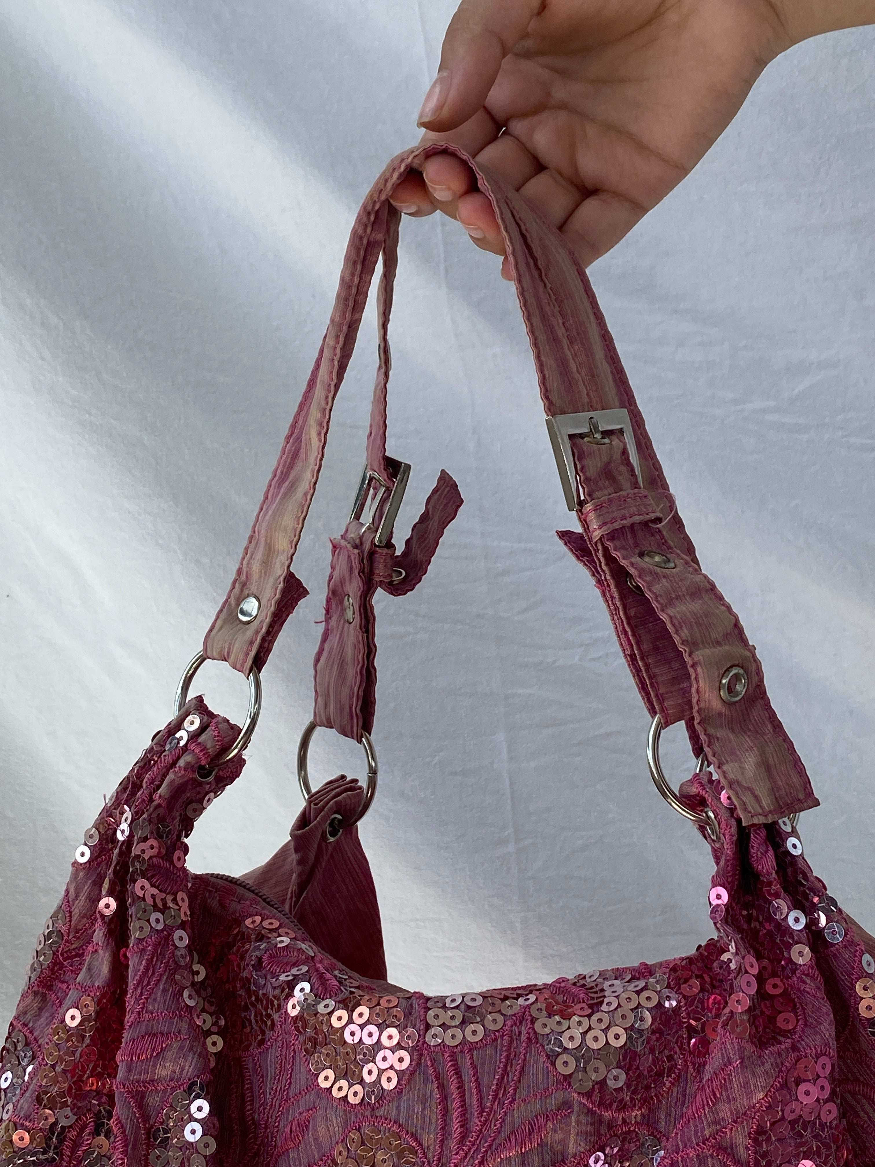 Y2K Pink Sequin Shoulder Bag