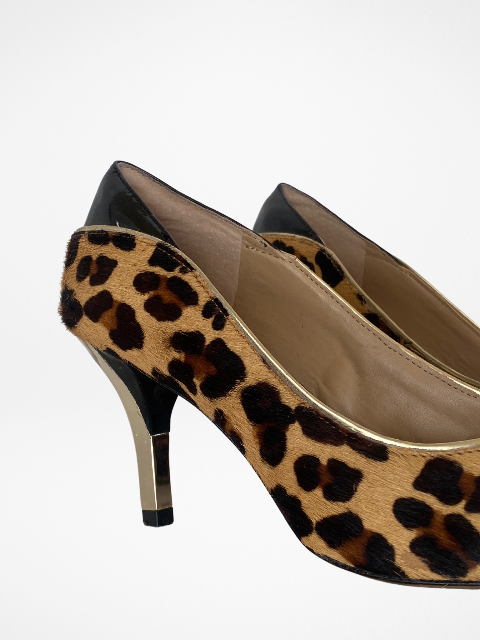 Antonio Melani Cheetah Print Real Sheared Calf Fur High Heels Leather - 39EUR